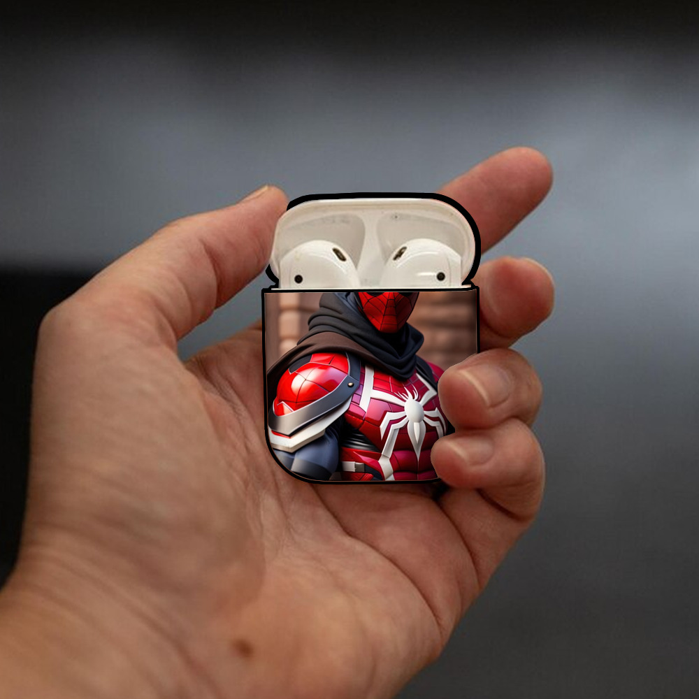 Deadpool デッドプール AirPods 第2世代保護ケース ハードシェル ブラック 耐衝撃・防指紋・カラビナ付き