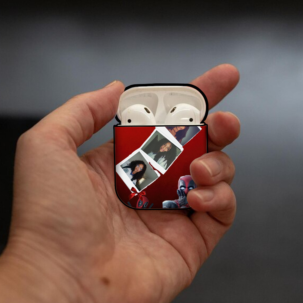 Deadpool デッドプール AirPods 第2世代保護ケース ハードシェル ブラック 耐衝撃・防指紋・カラビナ付き