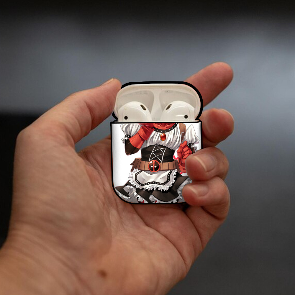 Deadpool デッドプール AirPods 第2世代保護ケース ハードシェル ブラック 耐衝撃・防指紋・カラビナ付き