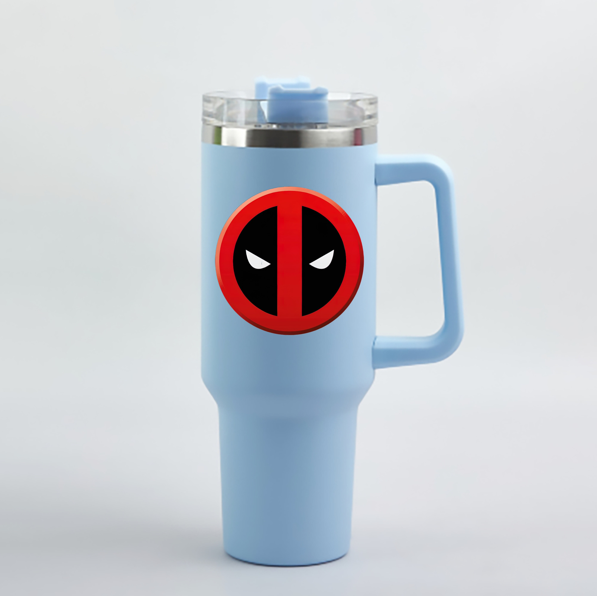 （画像用） Deadpool デッドプール 1200mL車用タンブラー - クリスタルステッカー（プラスチックストロー付き）