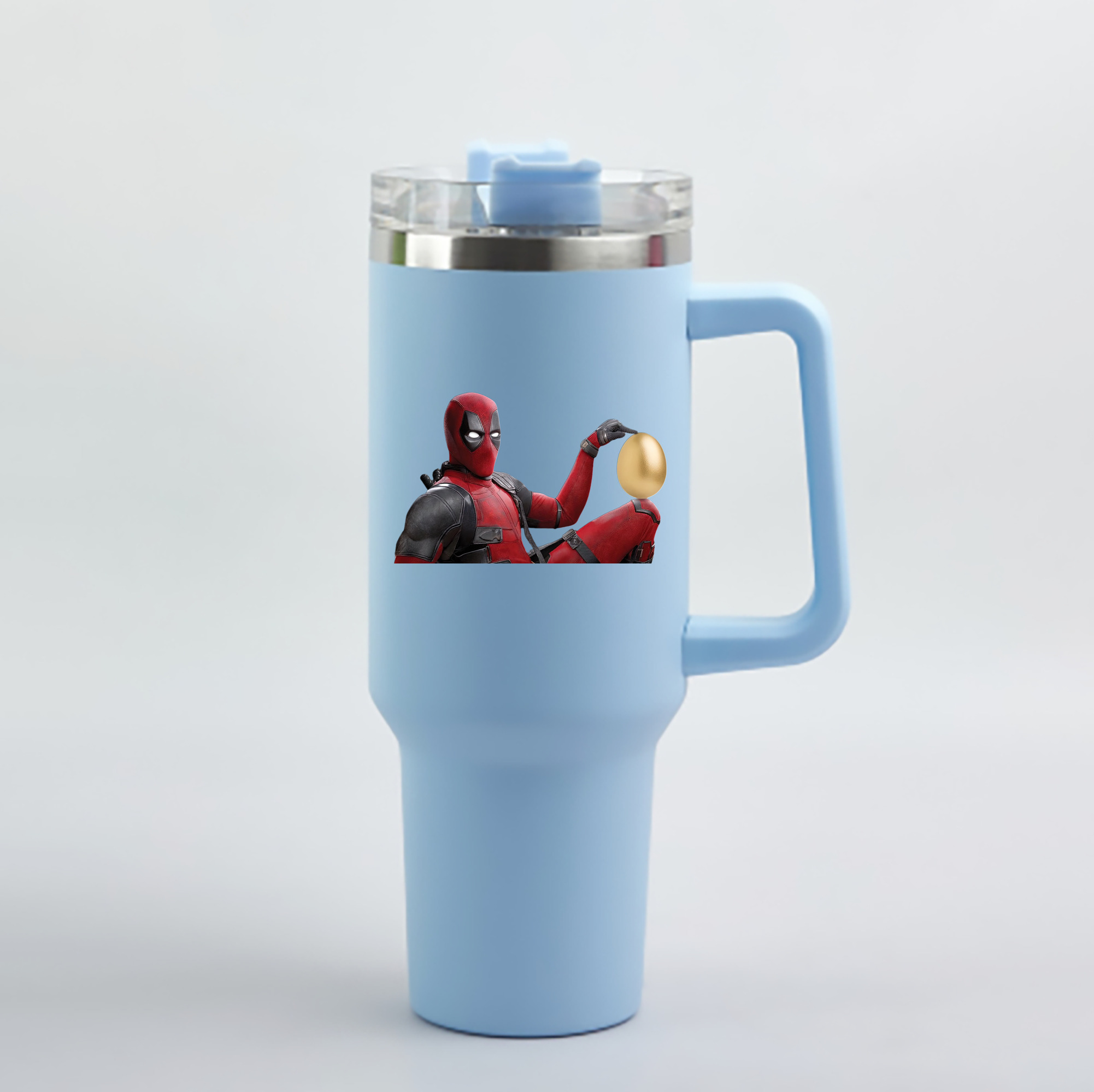 （画像用） Deadpool デッドプール 1200mL車用タンブラー - クリスタルステッカー（プラスチックストロー付き）