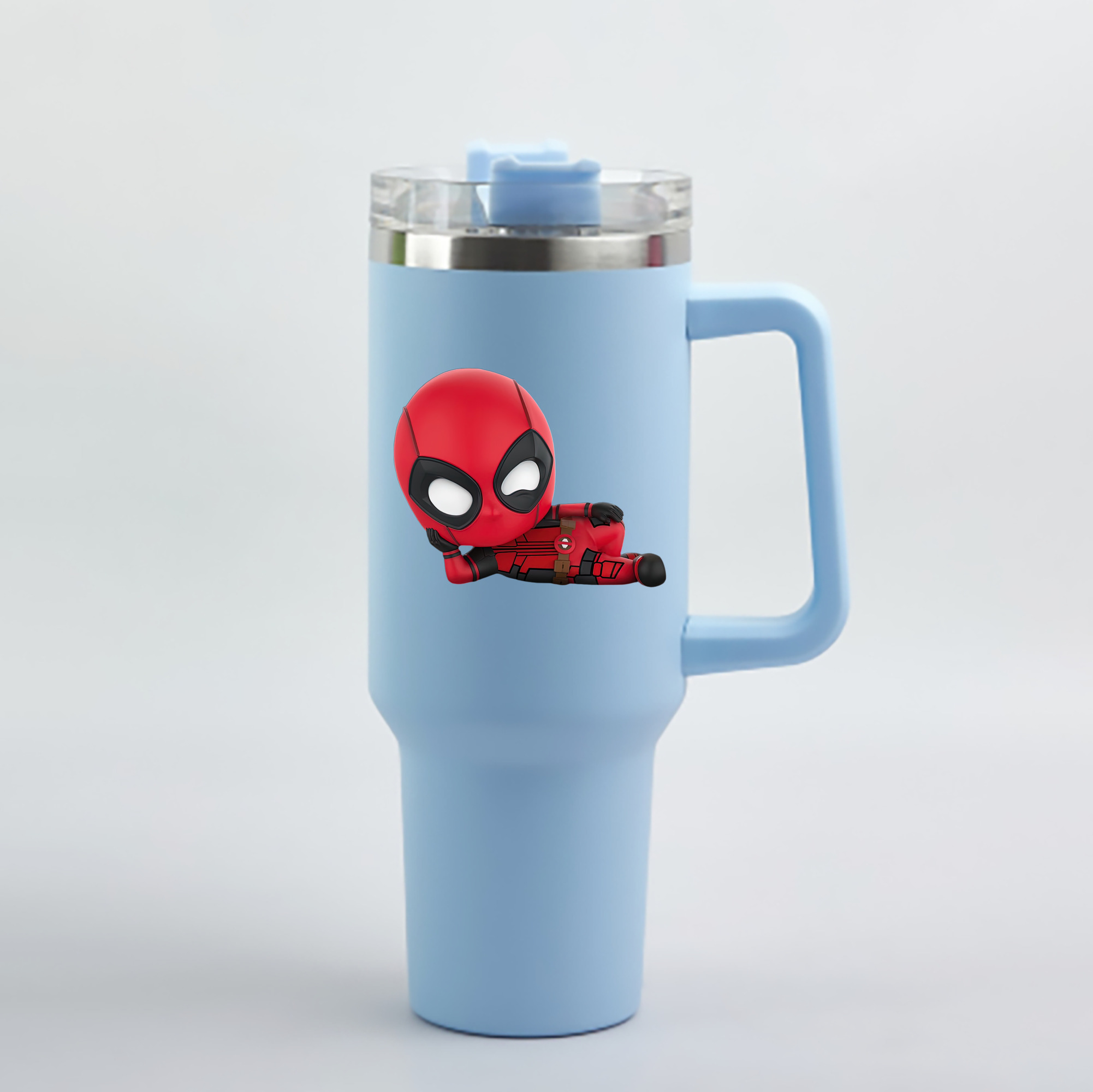 （画像用） Deadpool デッドプール 1200mL車用タンブラー - クリスタルステッカー（プラスチックストロー付き）