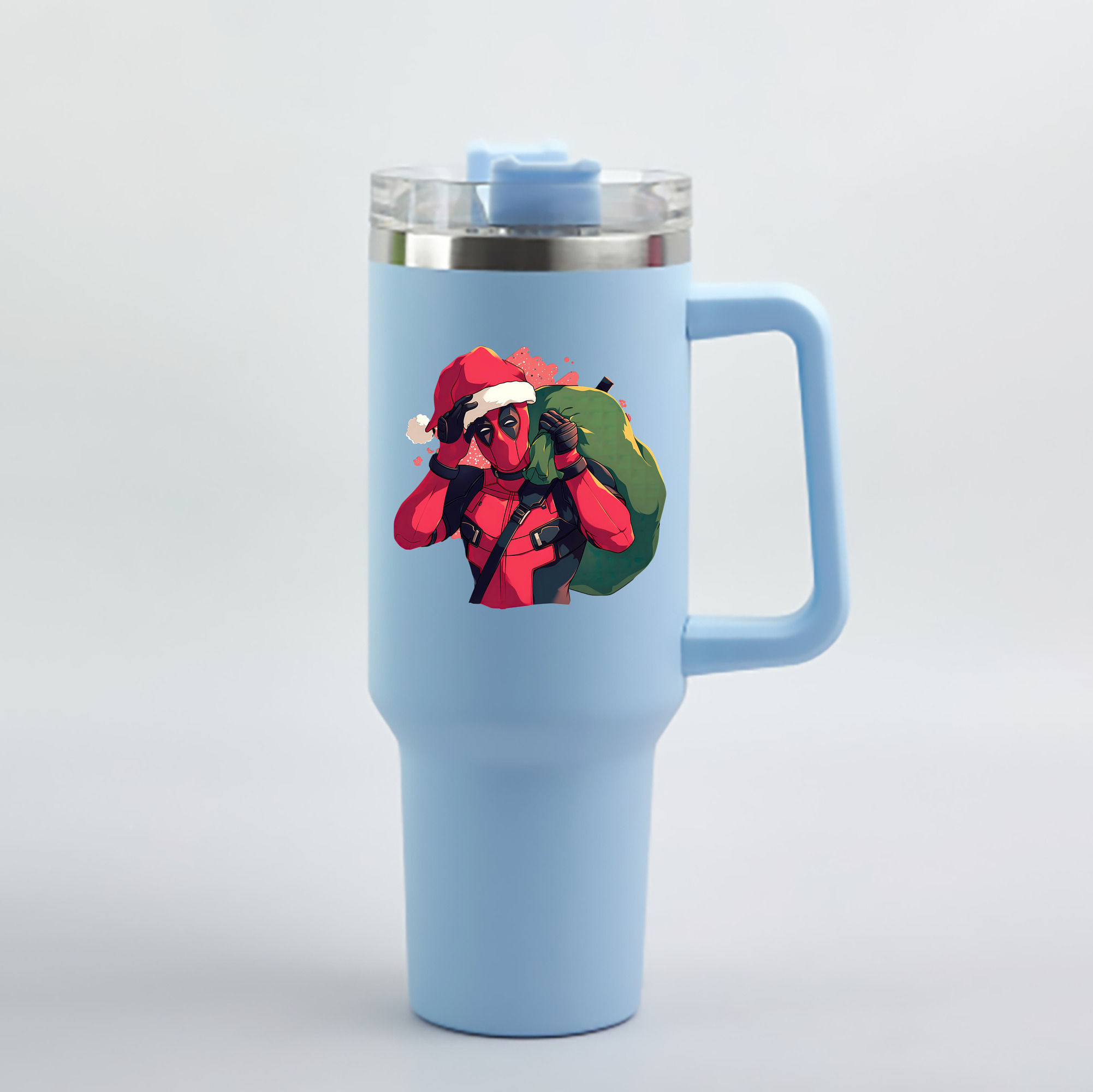 （画像用） Deadpool デッドプール 1200mL車用タンブラー - クリスタルステッカー（プラスチックストロー付き）