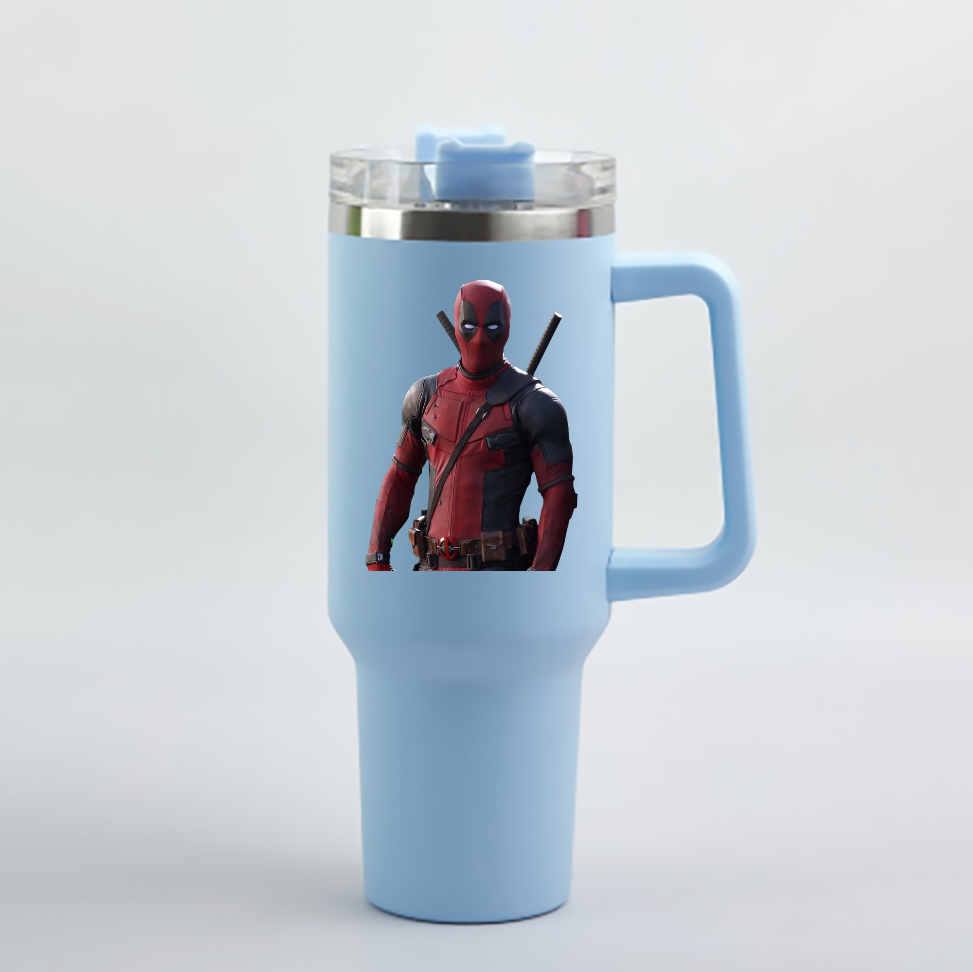（画像用） Deadpool デッドプール 1200mL車用タンブラー - クリスタルステッカー（プラスチックストロー付き）
