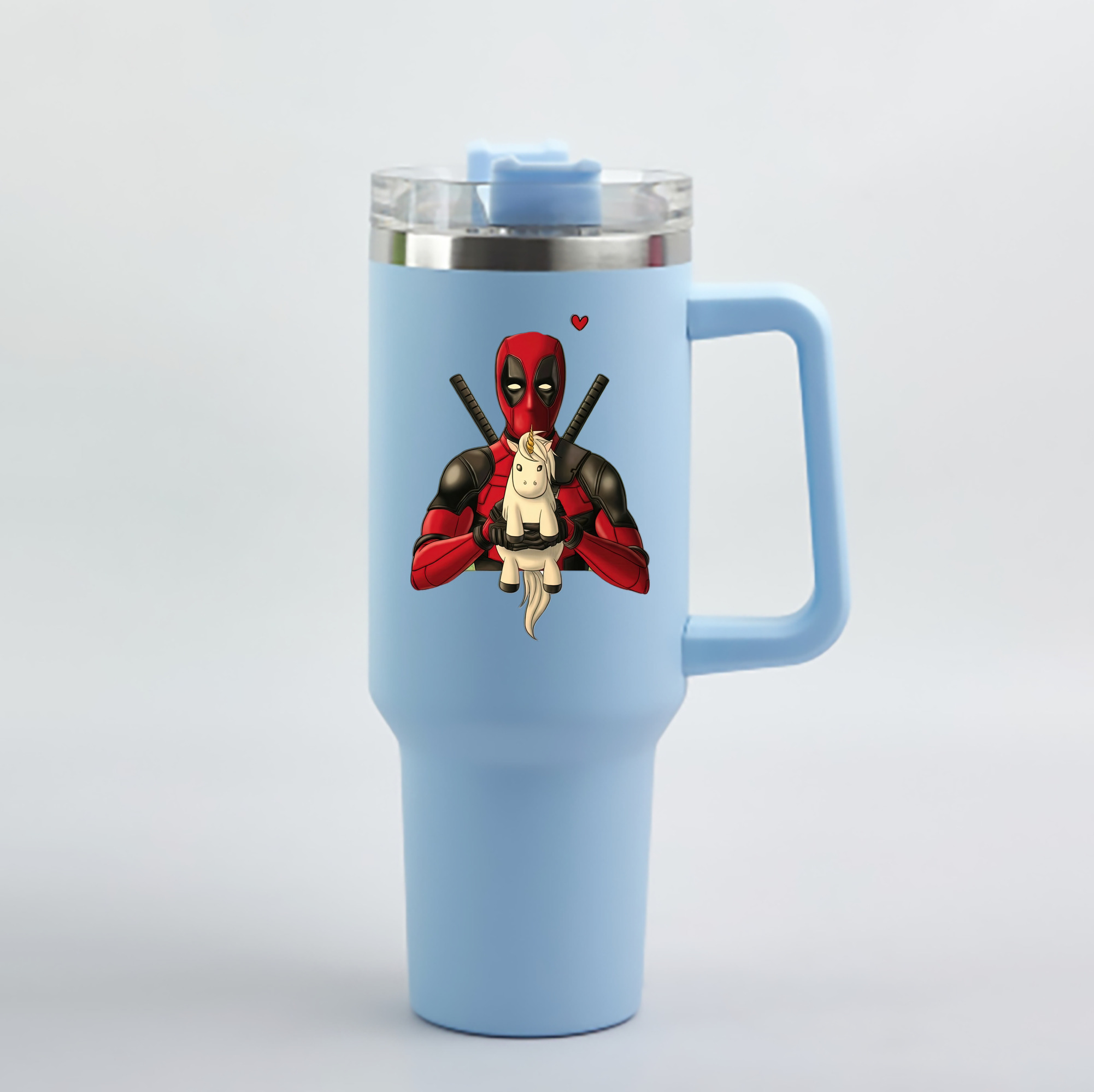 （画像用） Deadpool デッドプール 1200mL車用タンブラー - クリスタルステッカー（プラスチックストロー付き）