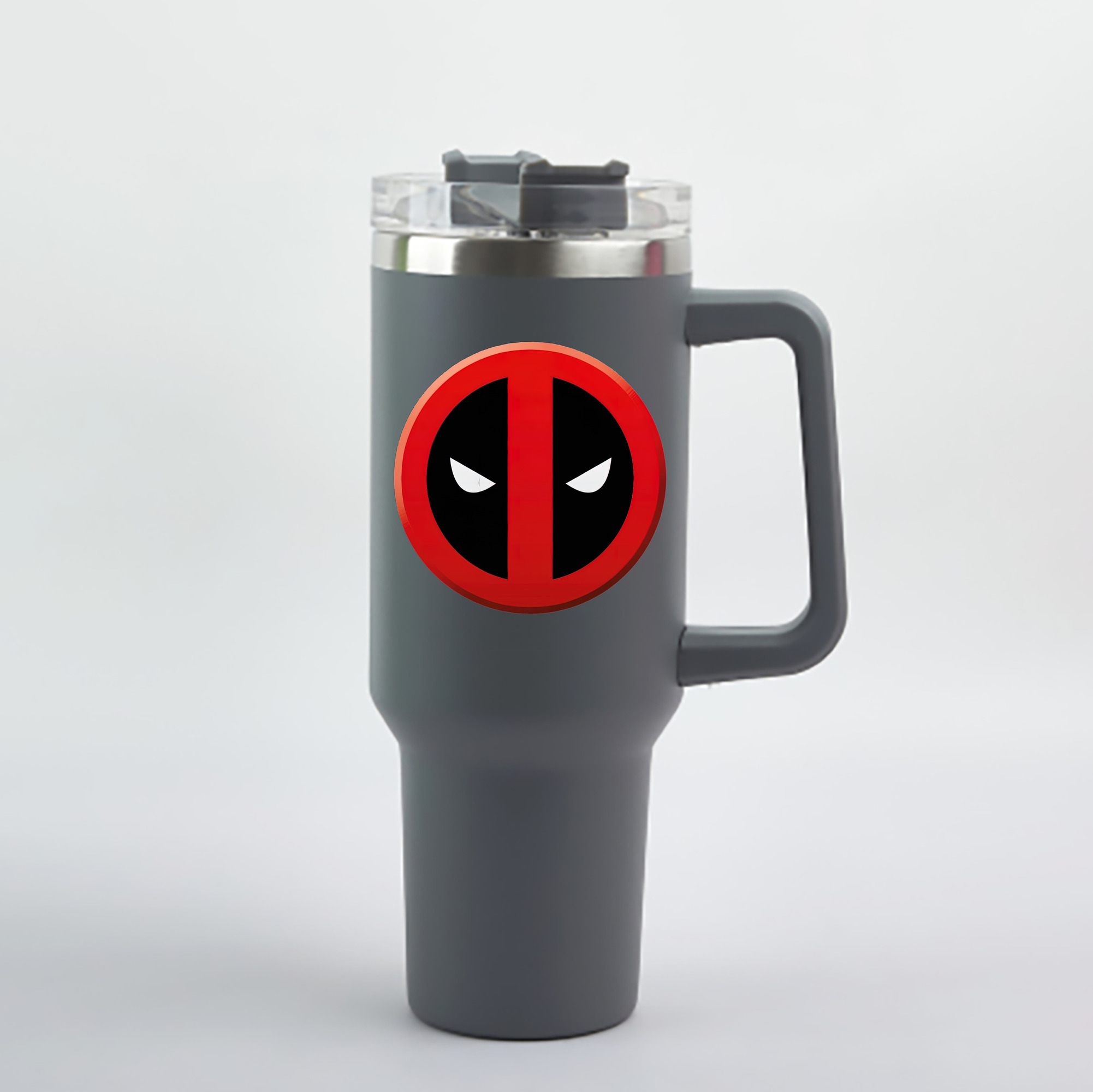（画像用） Deadpool デッドプール 1200mL車用タンブラー - クリスタルステッカー（プラスチックストロー付き）