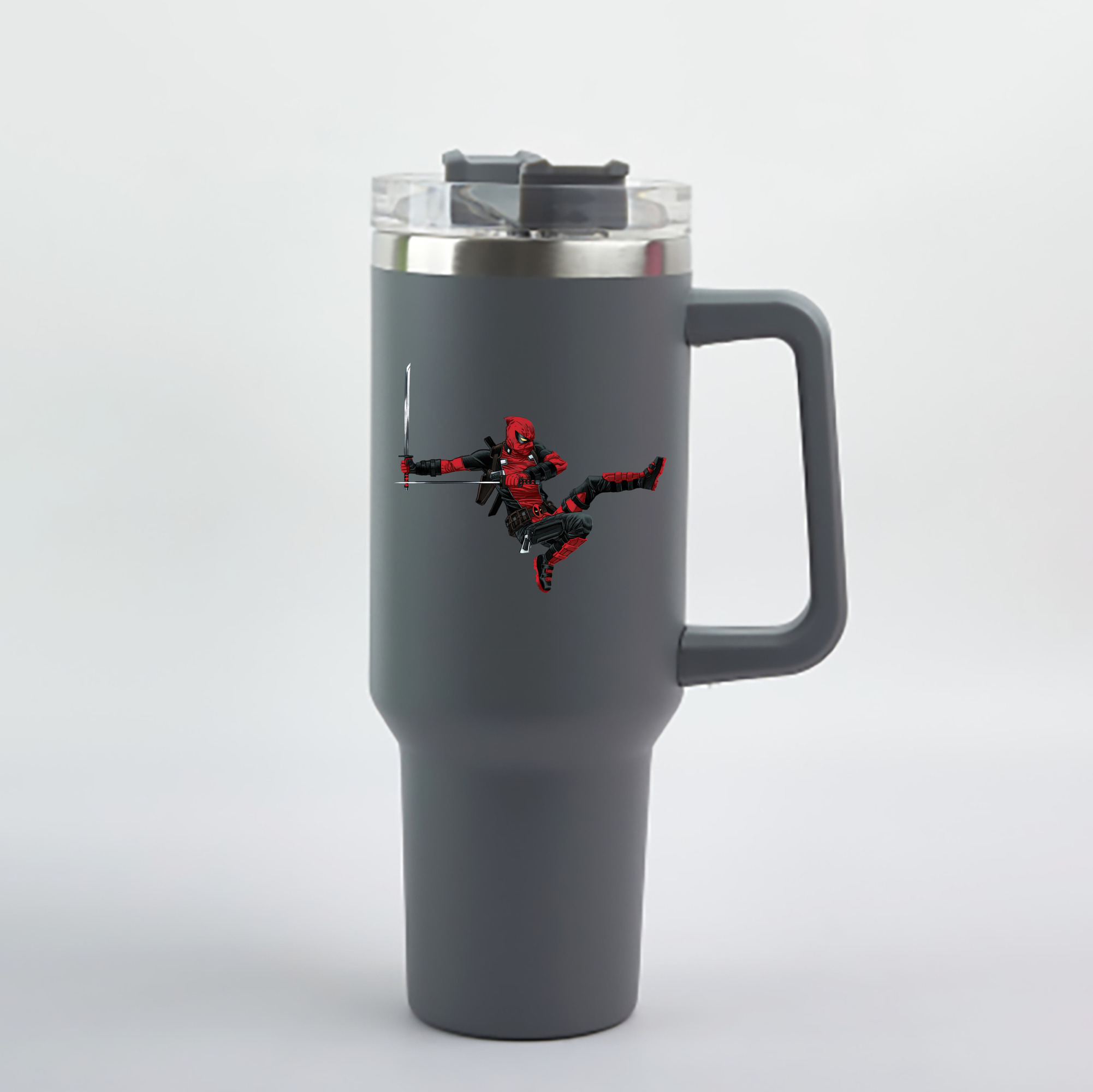（画像用） Deadpool デッドプール 1200mL車用タンブラー - クリスタルステッカー（プラスチックストロー付き）