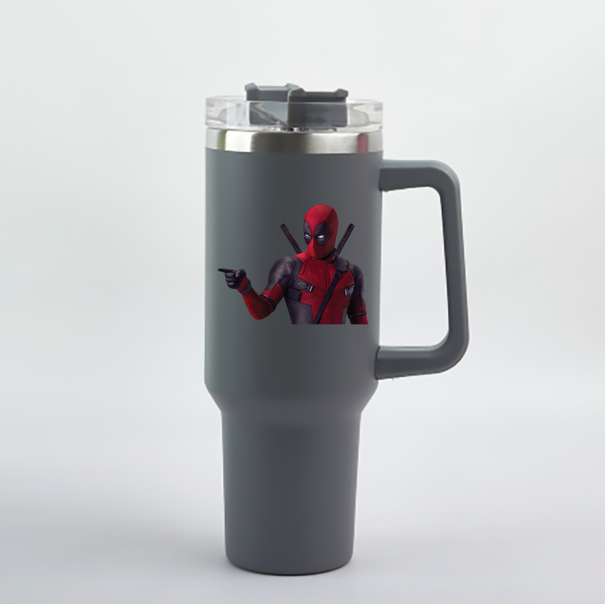 （画像用） Deadpool デッドプール 1200mL車用タンブラー - クリスタルステッカー（プラスチックストロー付き）
