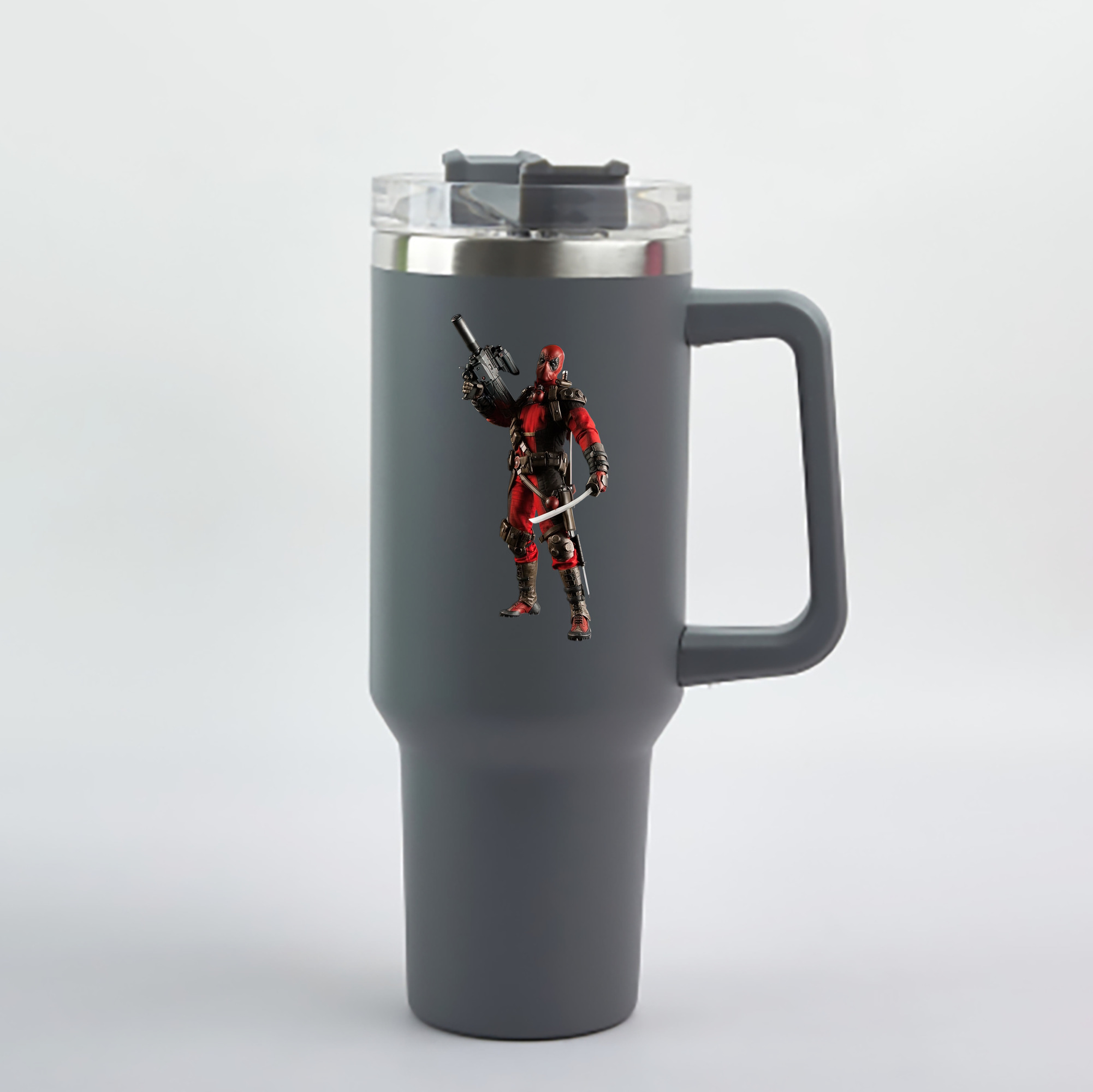 （画像用） Deadpool デッドプール 1200mL車用タンブラー - クリスタルステッカー（プラスチックストロー付き）