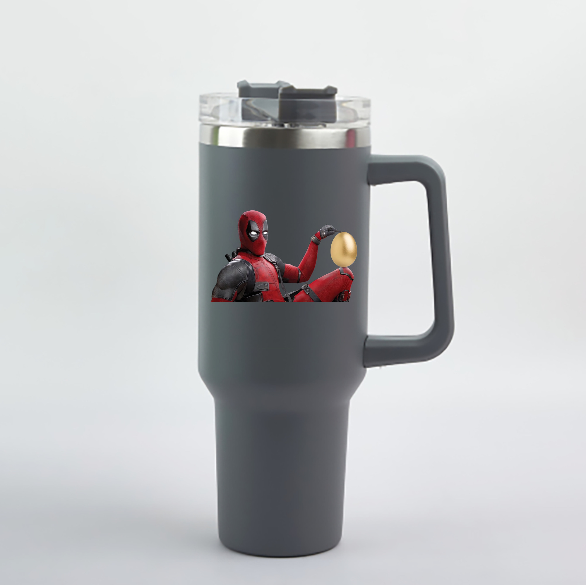 （画像用） Deadpool デッドプール 1200mL車用タンブラー - クリスタルステッカー（プラスチックストロー付き）