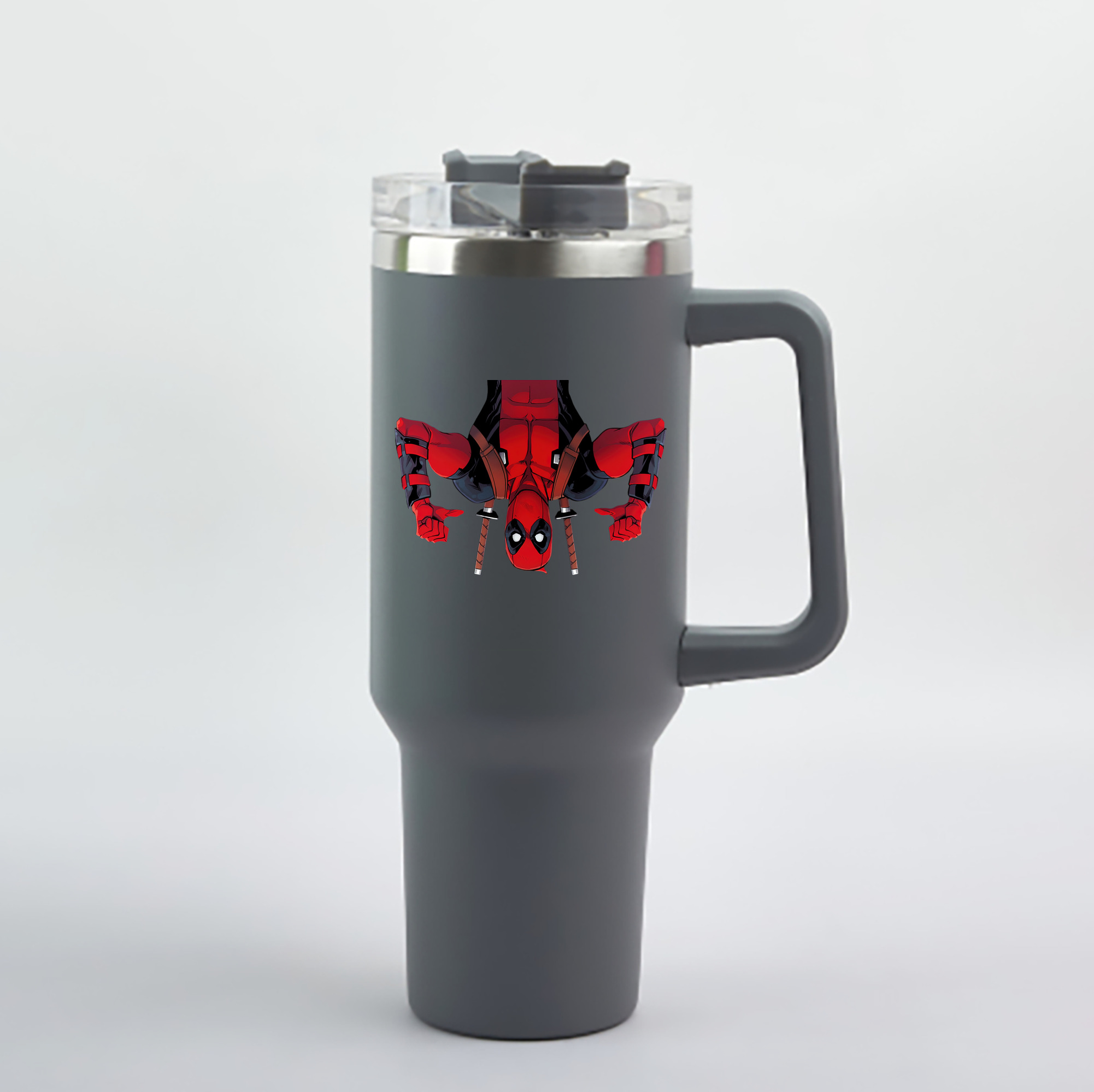 （画像用） Deadpool デッドプール 1200mL車用タンブラー - クリスタルステッカー（プラスチックストロー付き）