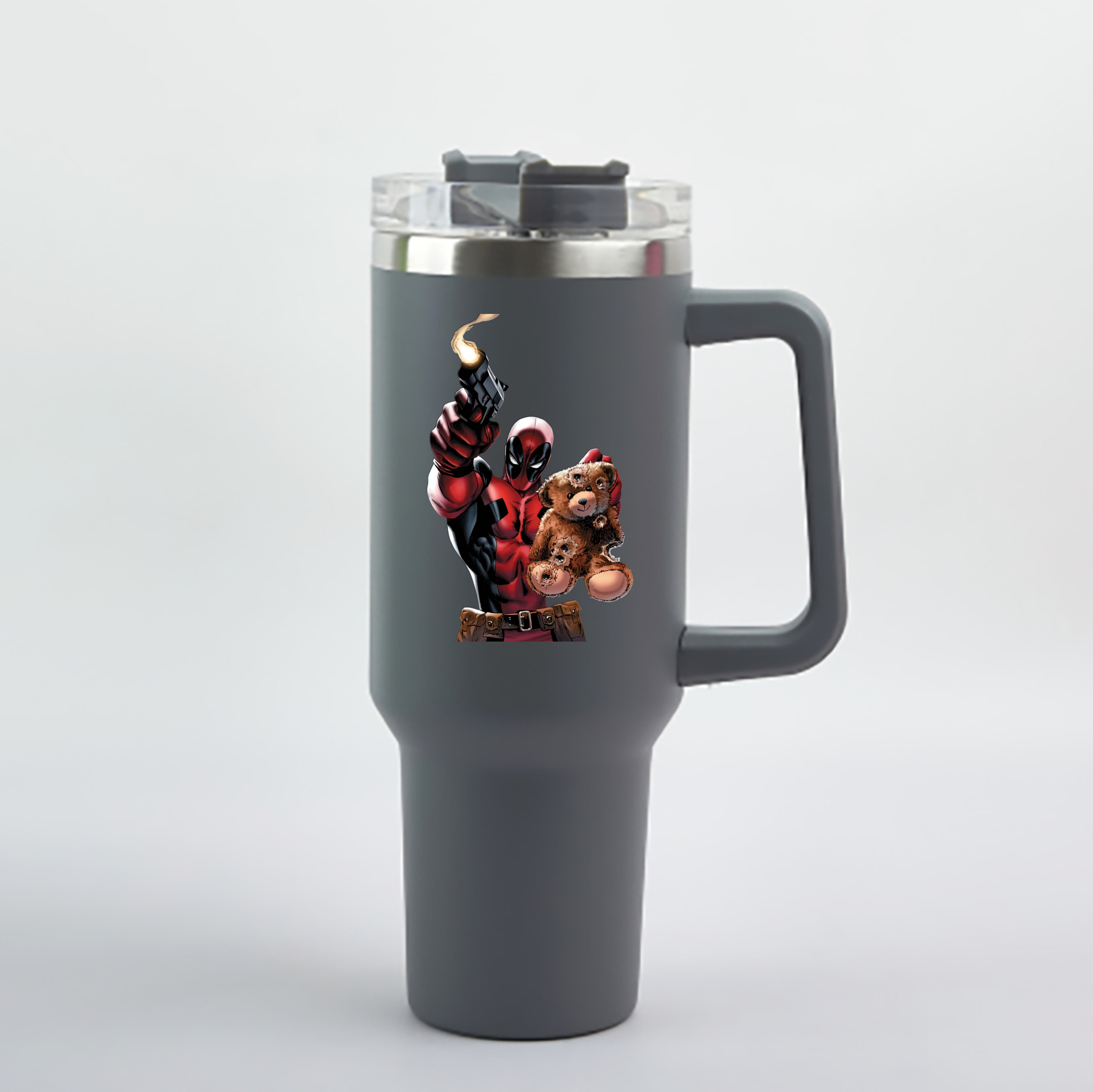 （画像用） Deadpool デッドプール 1200mL車用タンブラー - クリスタルステッカー（プラスチックストロー付き）