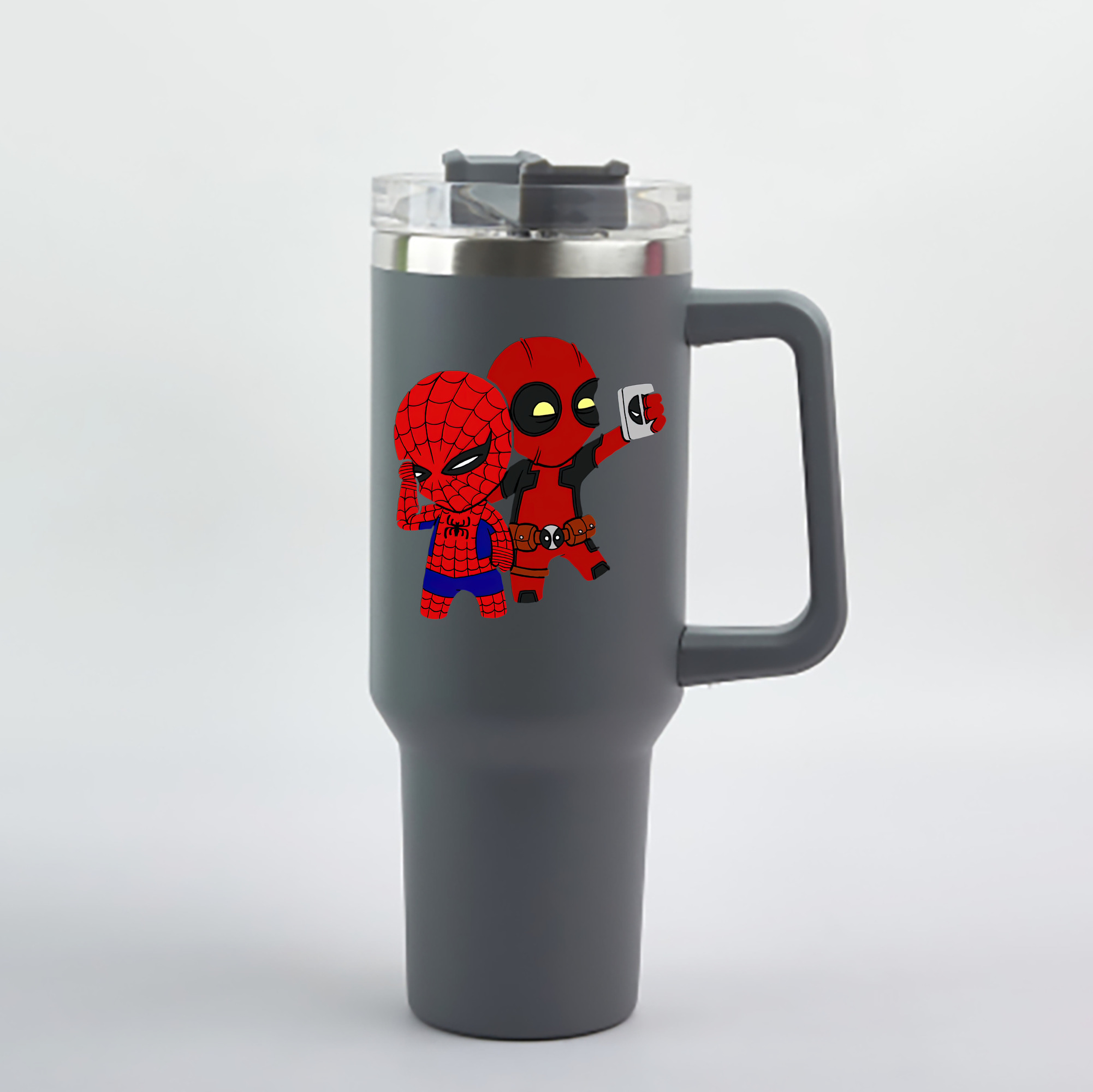 （画像用） Deadpool デッドプール 1200mL車用タンブラー - クリスタルステッカー（プラスチックストロー付き）