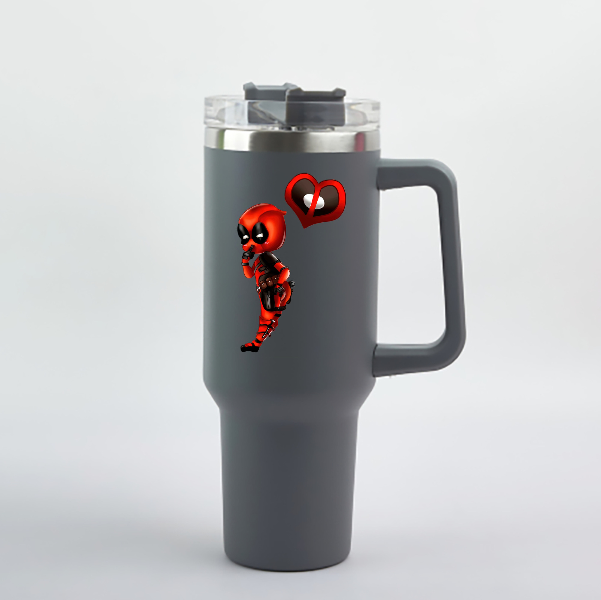 （画像用） Deadpool デッドプール 1200mL車用タンブラー - クリスタルステッカー（プラスチックストロー付き）
