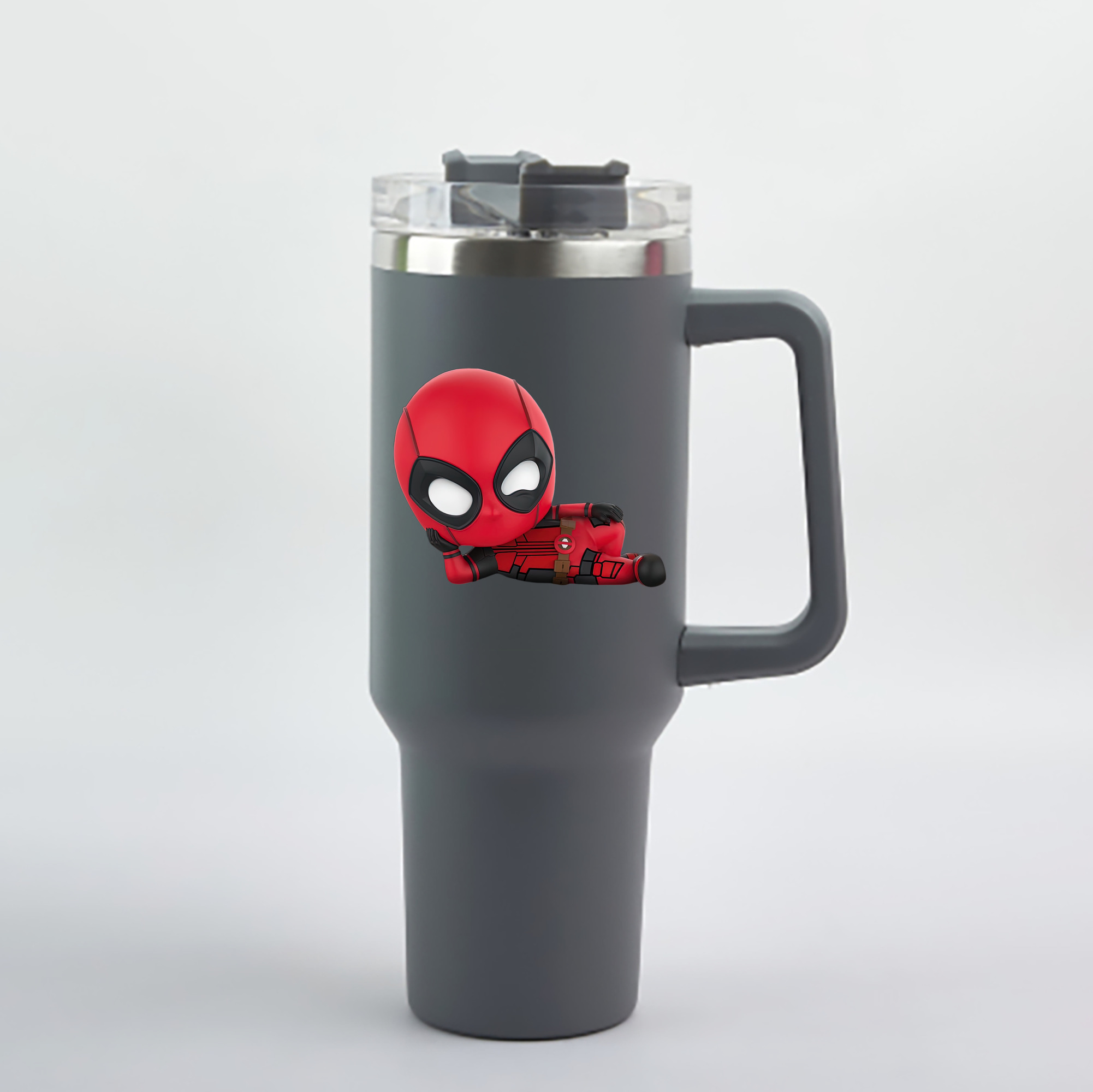 （画像用） Deadpool デッドプール 1200mL車用タンブラー - クリスタルステッカー（プラスチックストロー付き）