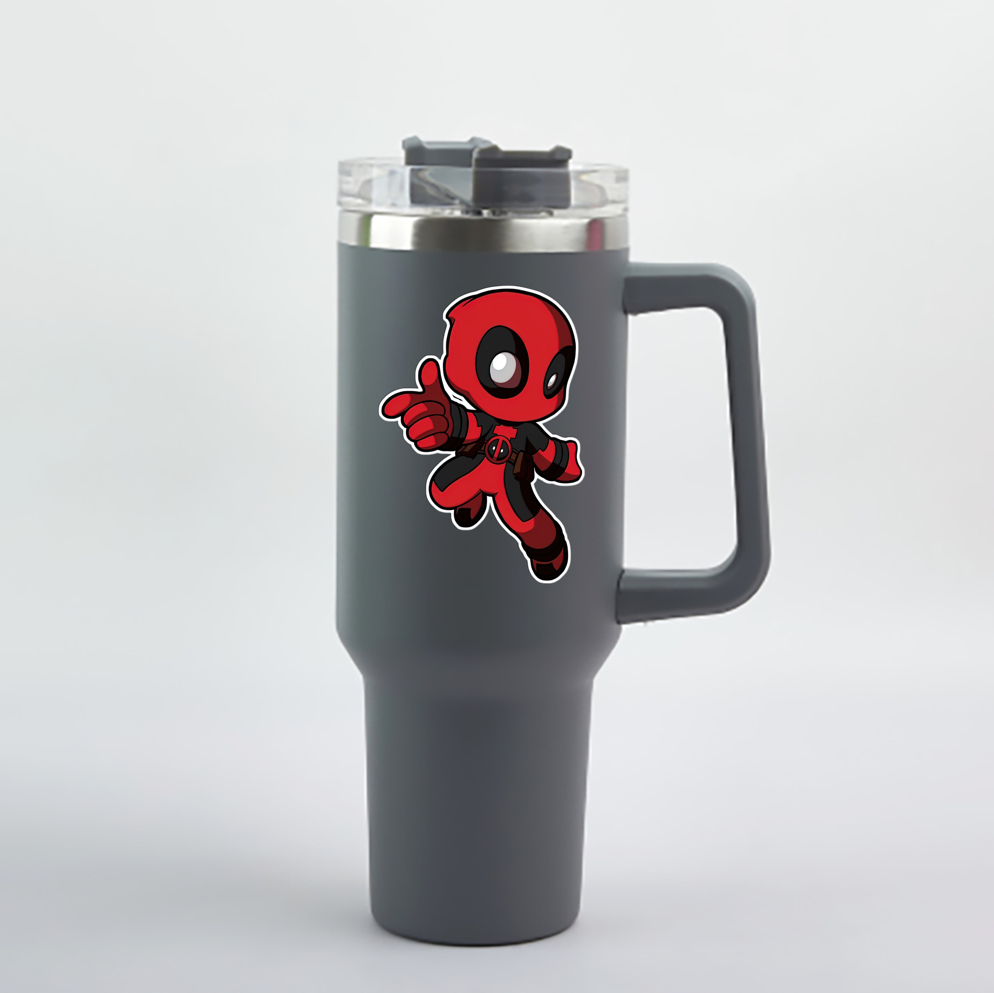 （画像用） Deadpool デッドプール 1200mL車用タンブラー - クリスタルステッカー（プラスチックストロー付き）