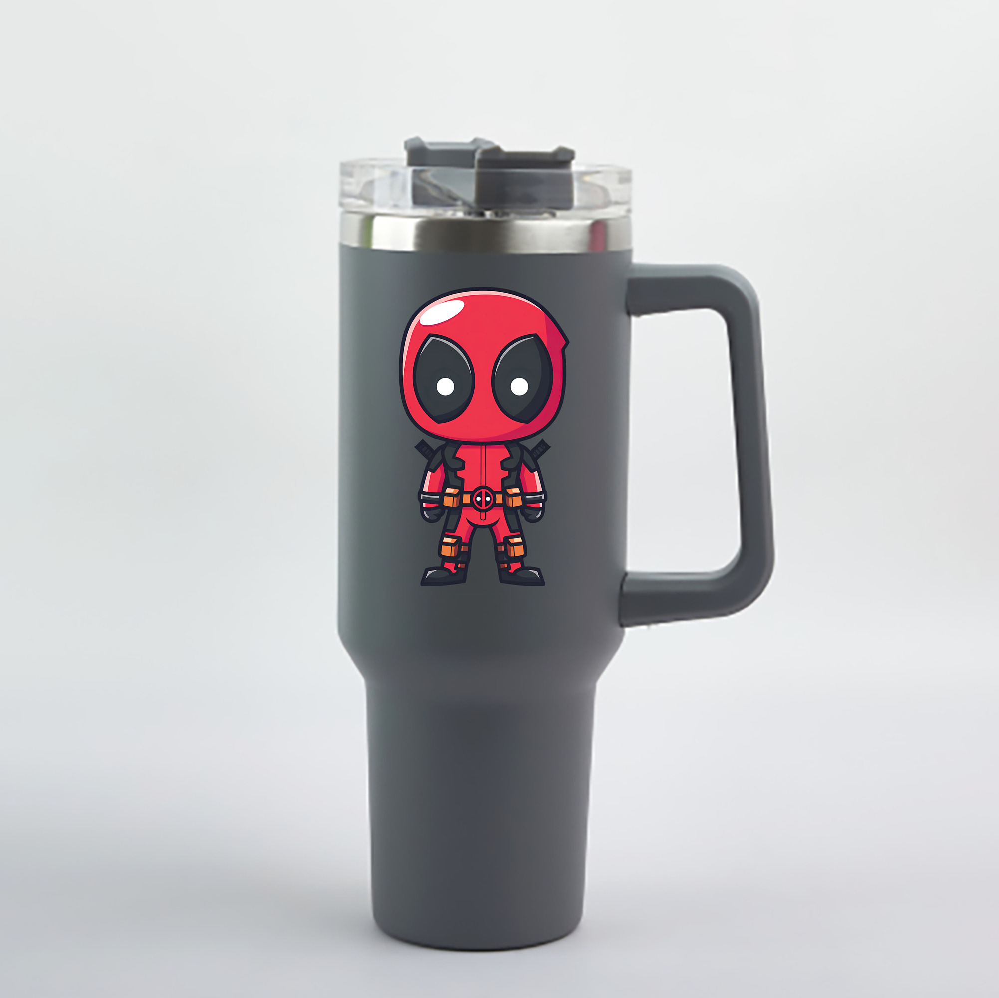 （画像用） Deadpool デッドプール 1200mL車用タンブラー - クリスタルステッカー（プラスチックストロー付き）