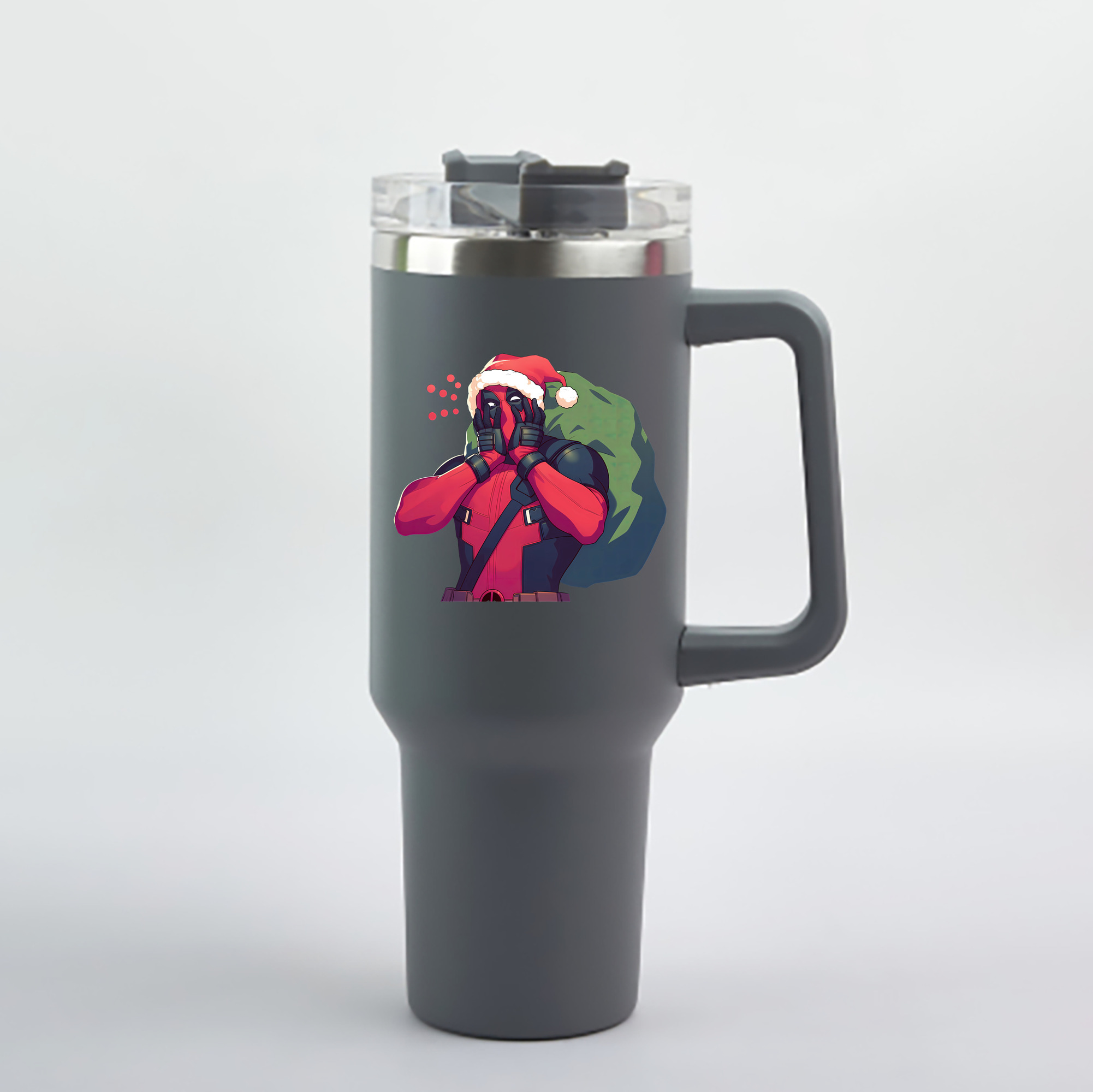 （画像用） Deadpool デッドプール 1200mL車用タンブラー - クリスタルステッカー（プラスチックストロー付き）