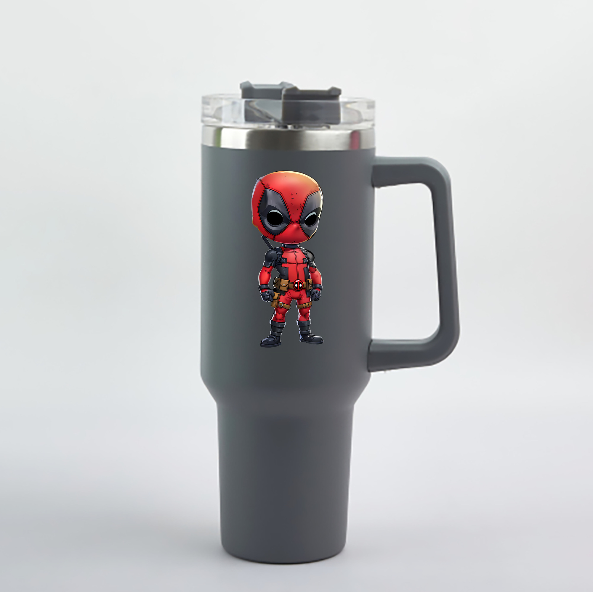 （画像用） Deadpool デッドプール 1200mL車用タンブラー - クリスタルステッカー（プラスチックストロー付き）
