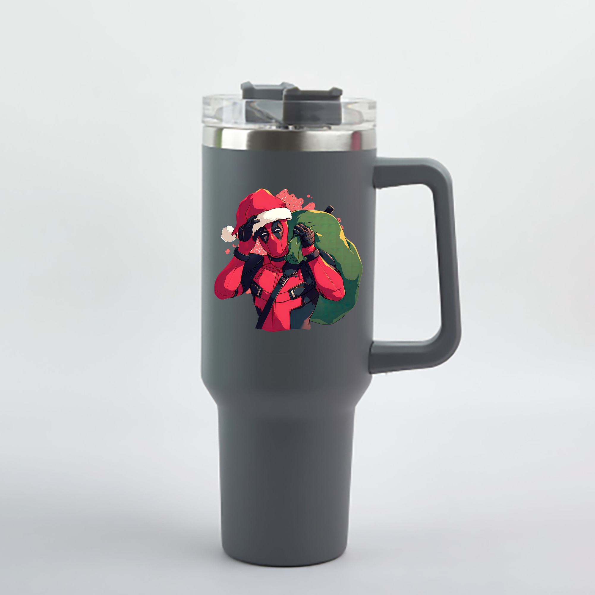 （画像用） Deadpool デッドプール 1200mL車用タンブラー - クリスタルステッカー（プラスチックストロー付き）