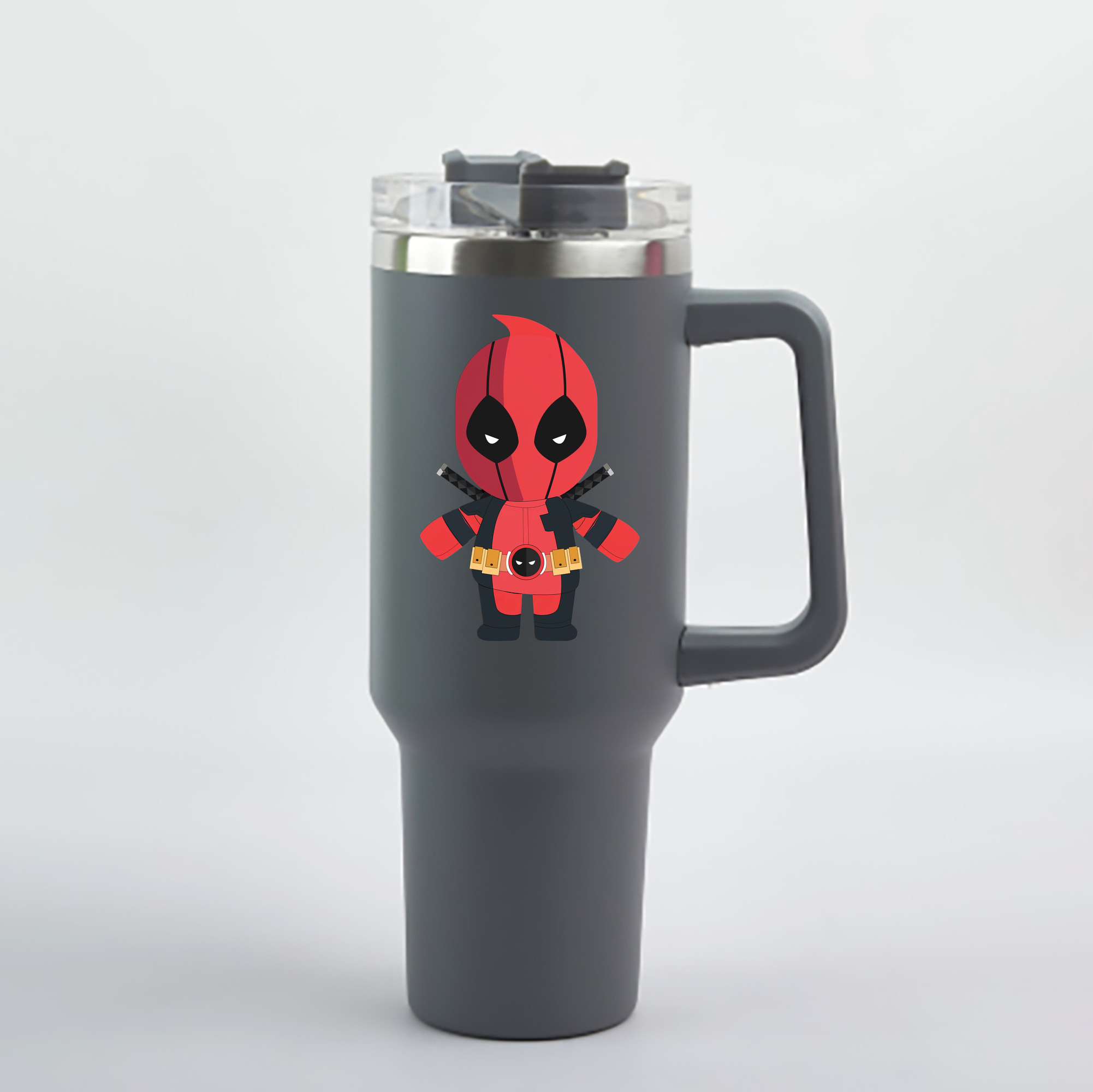 （画像用） Deadpool デッドプール 1200mL車用タンブラー - クリスタルステッカー（プラスチックストロー付き）