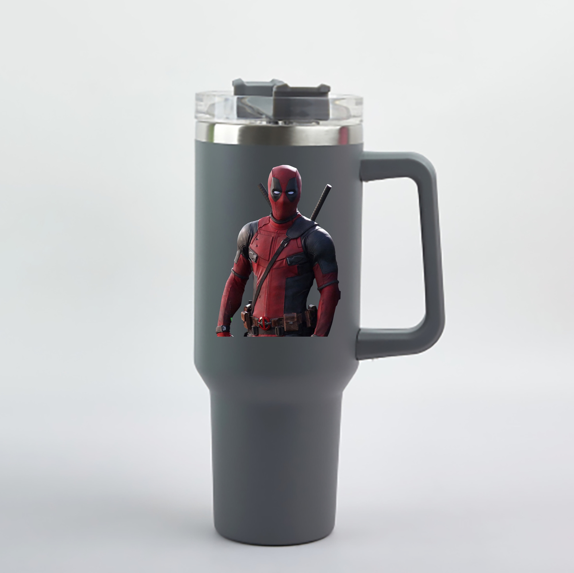 （画像用） Deadpool デッドプール 1200mL車用タンブラー - クリスタルステッカー（プラスチックストロー付き）