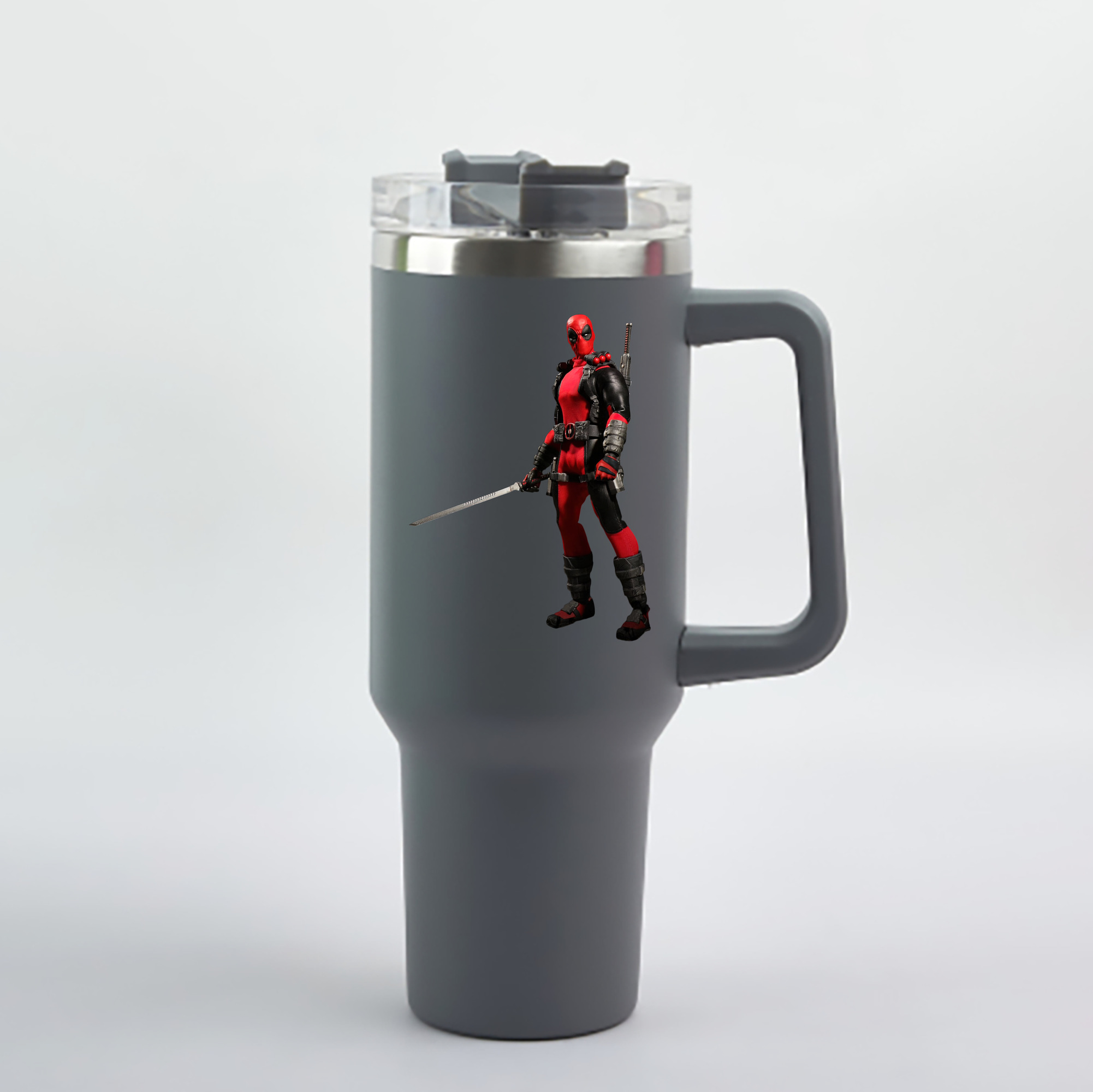 （画像用） Deadpool デッドプール 1200mL車用タンブラー - クリスタルステッカー（プラスチックストロー付き）