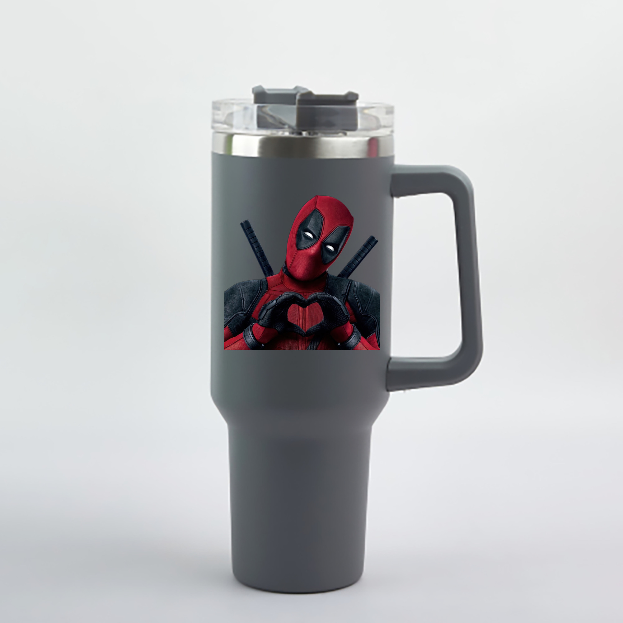 （画像用） Deadpool デッドプール 1200mL車用タンブラー - クリスタルステッカー（プラスチックストロー付き）