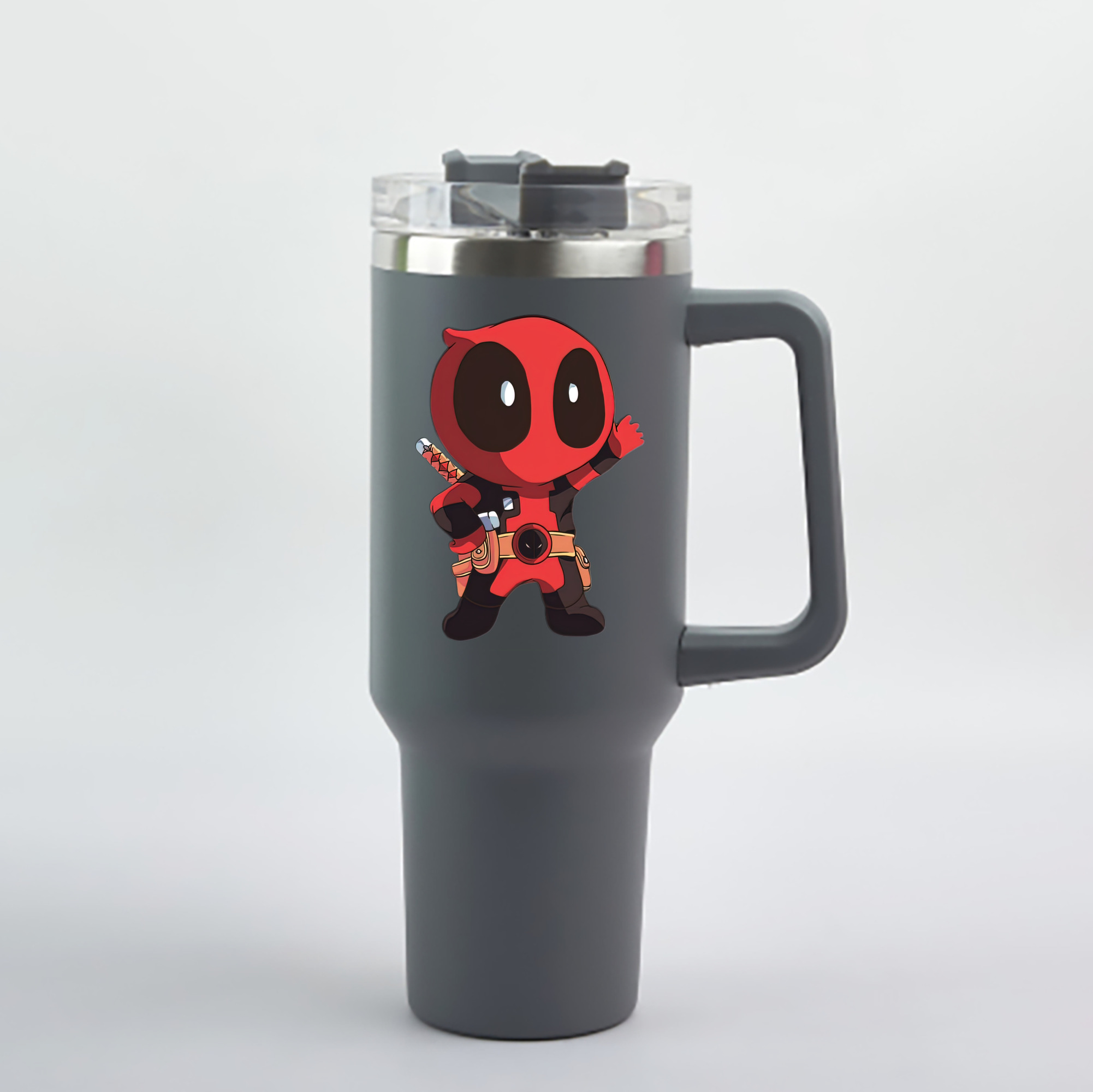 （画像用） Deadpool デッドプール 1200mL車用タンブラー - クリスタルステッカー（プラスチックストロー付き）