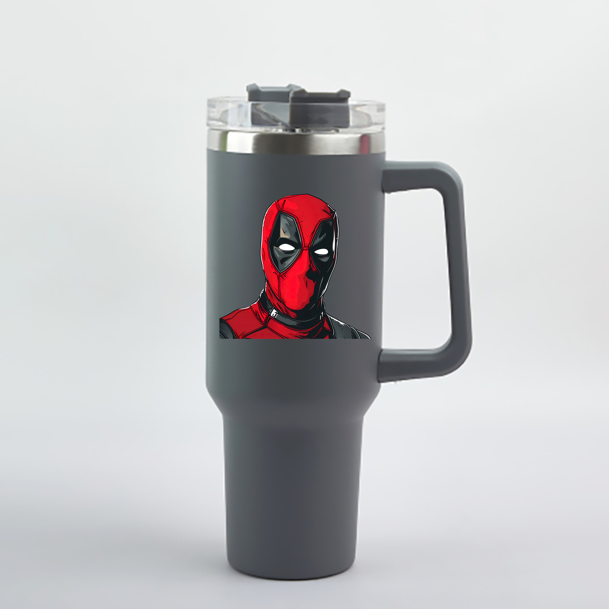 （画像用） Deadpool デッドプール 1200mL車用タンブラー - クリスタルステッカー（プラスチックストロー付き）