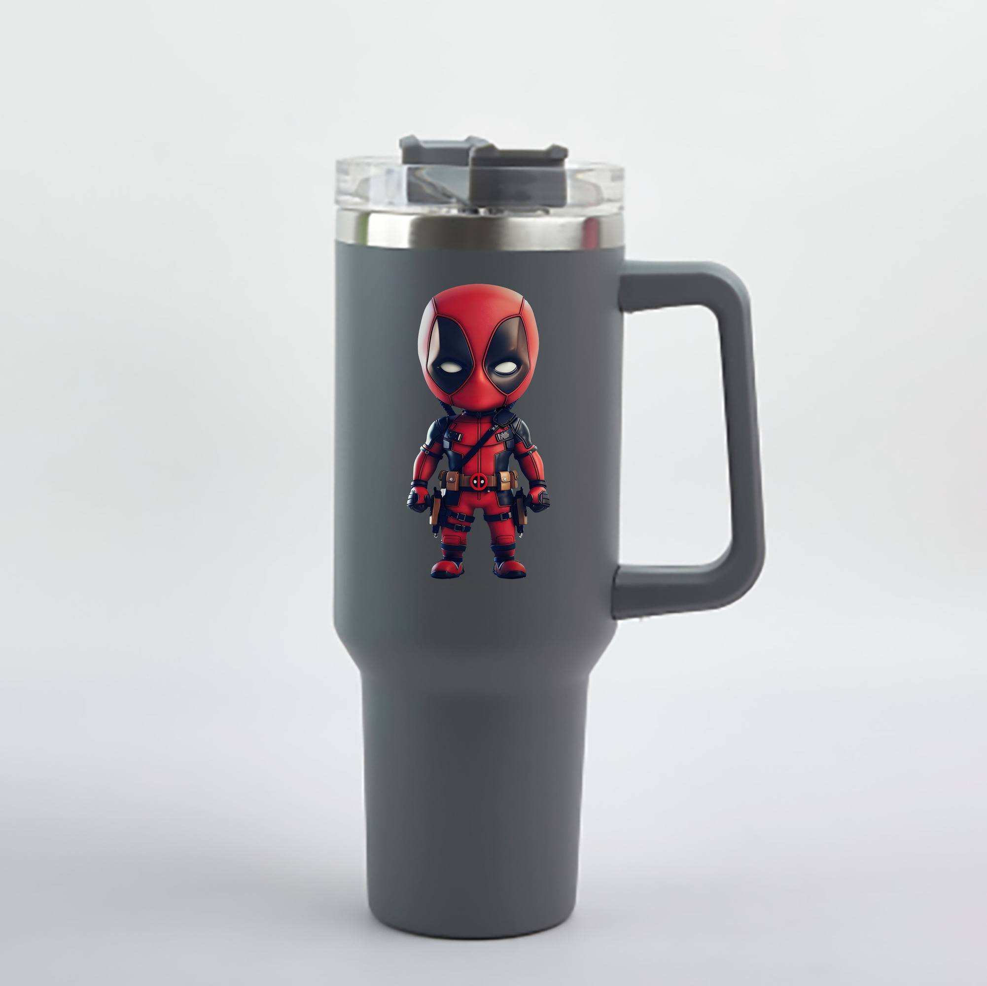 （画像用） Deadpool デッドプール 1200mL車用タンブラー - クリスタルステッカー（プラスチックストロー付き）