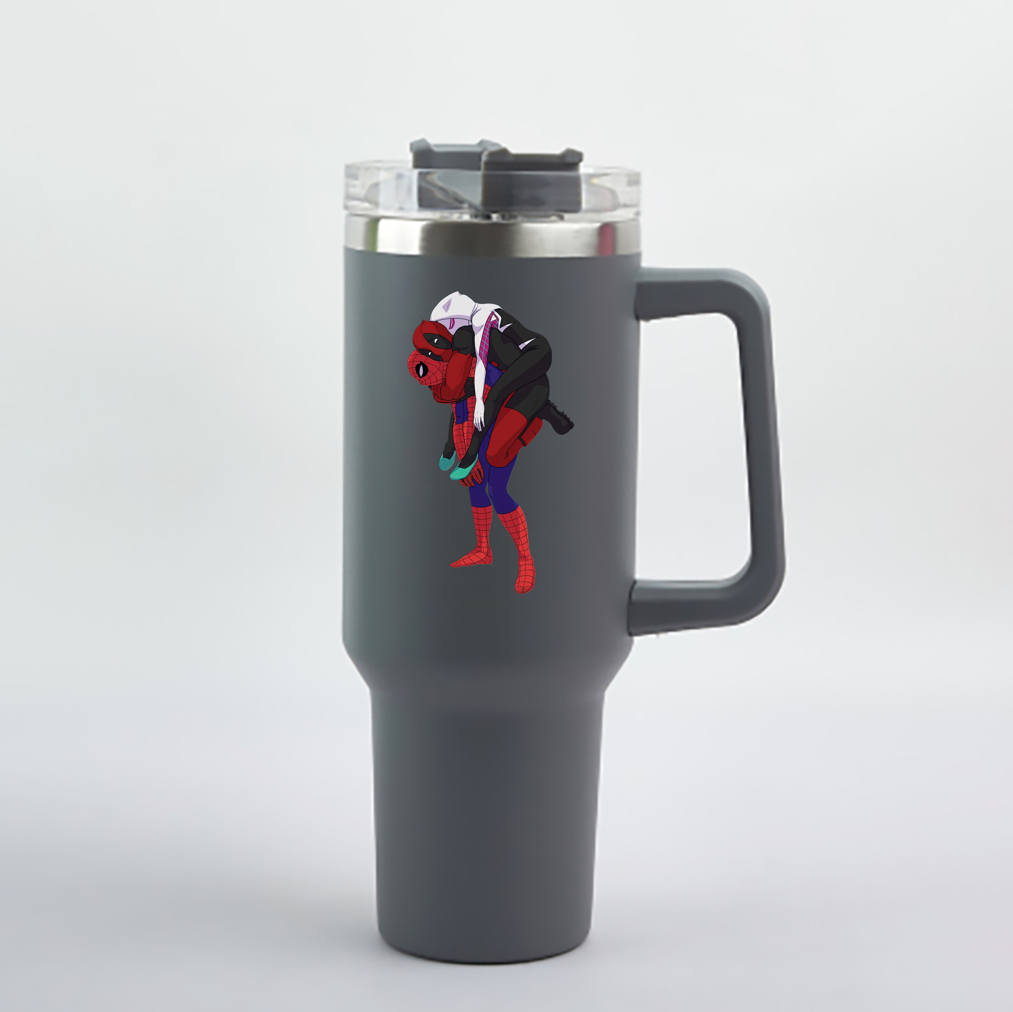 （画像用） Deadpool デッドプール 1200mL車用タンブラー - クリスタルステッカー（プラスチックストロー付き）