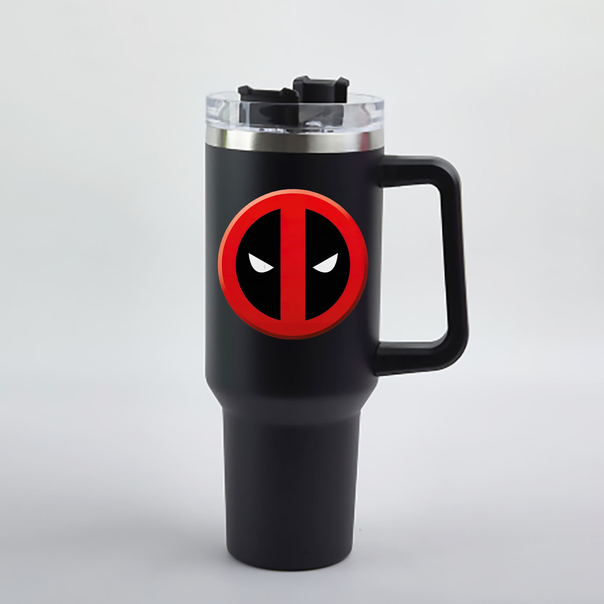 （画像用） Deadpool デッドプール 1200mL車用タンブラー - クリスタルステッカー（プラスチックストロー付き）