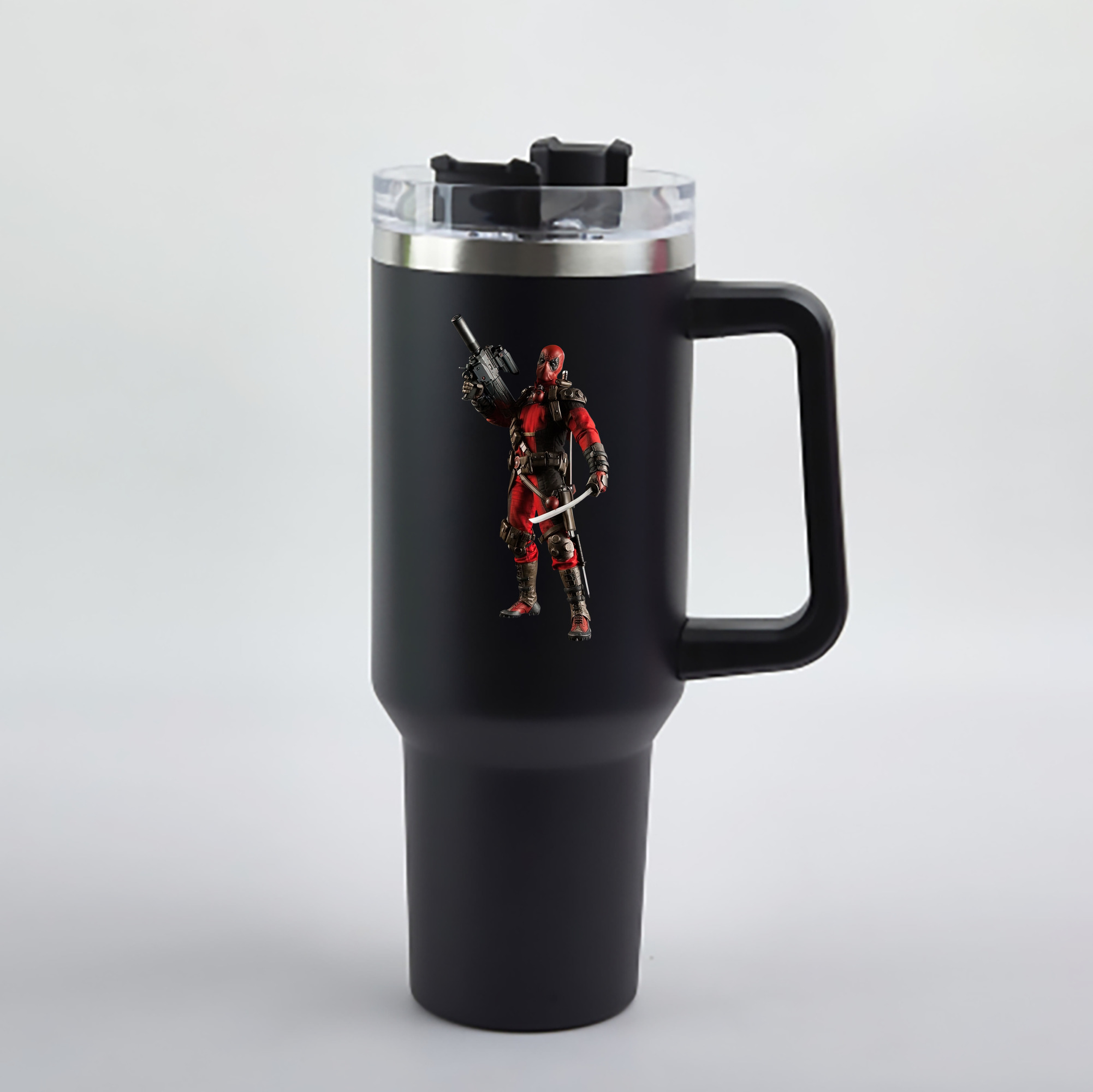 （画像用） Deadpool デッドプール 1200mL車用タンブラー - クリスタルステッカー（プラスチックストロー付き）