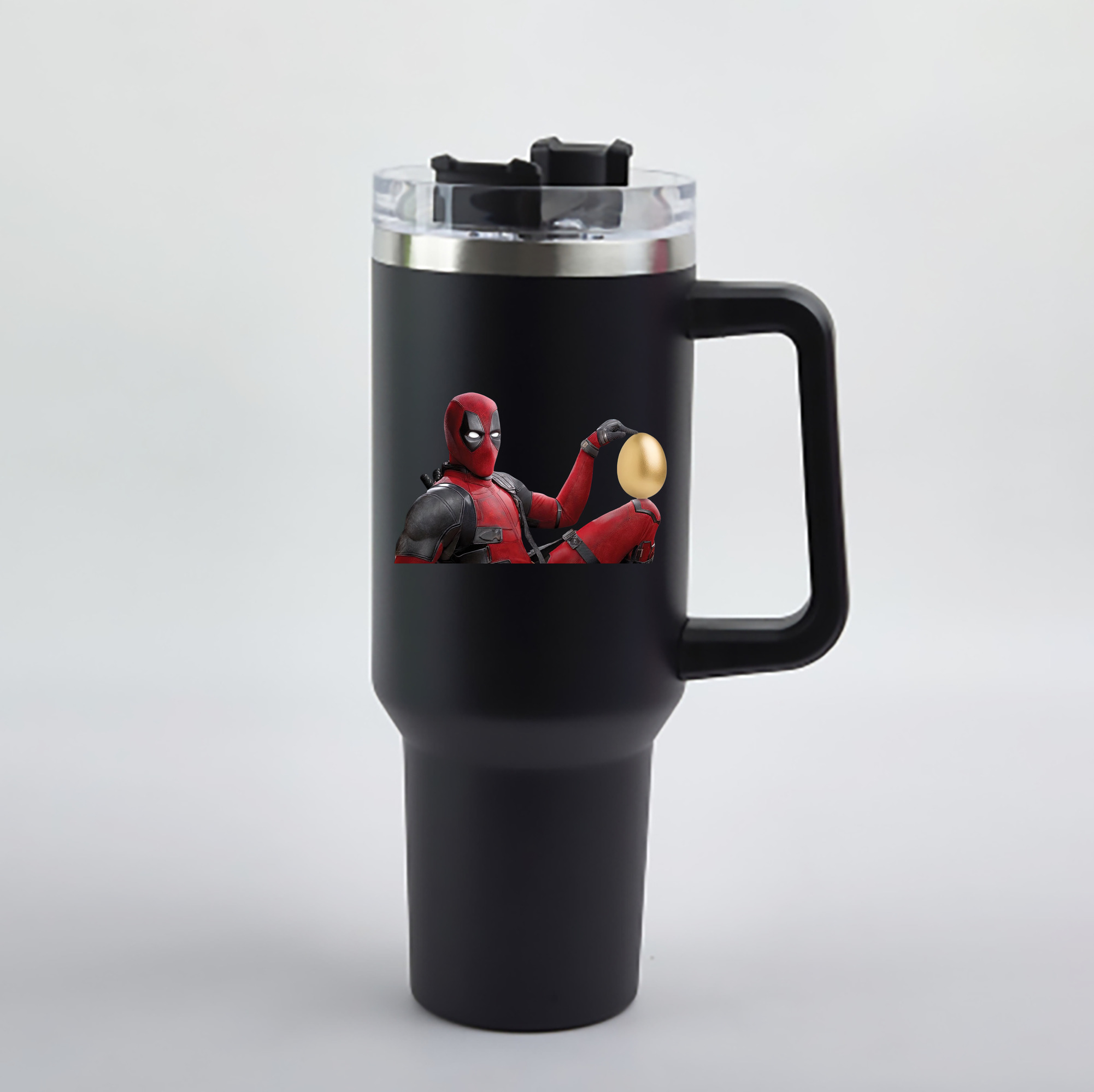 （画像用） Deadpool デッドプール 1200mL車用タンブラー - クリスタルステッカー（プラスチックストロー付き）