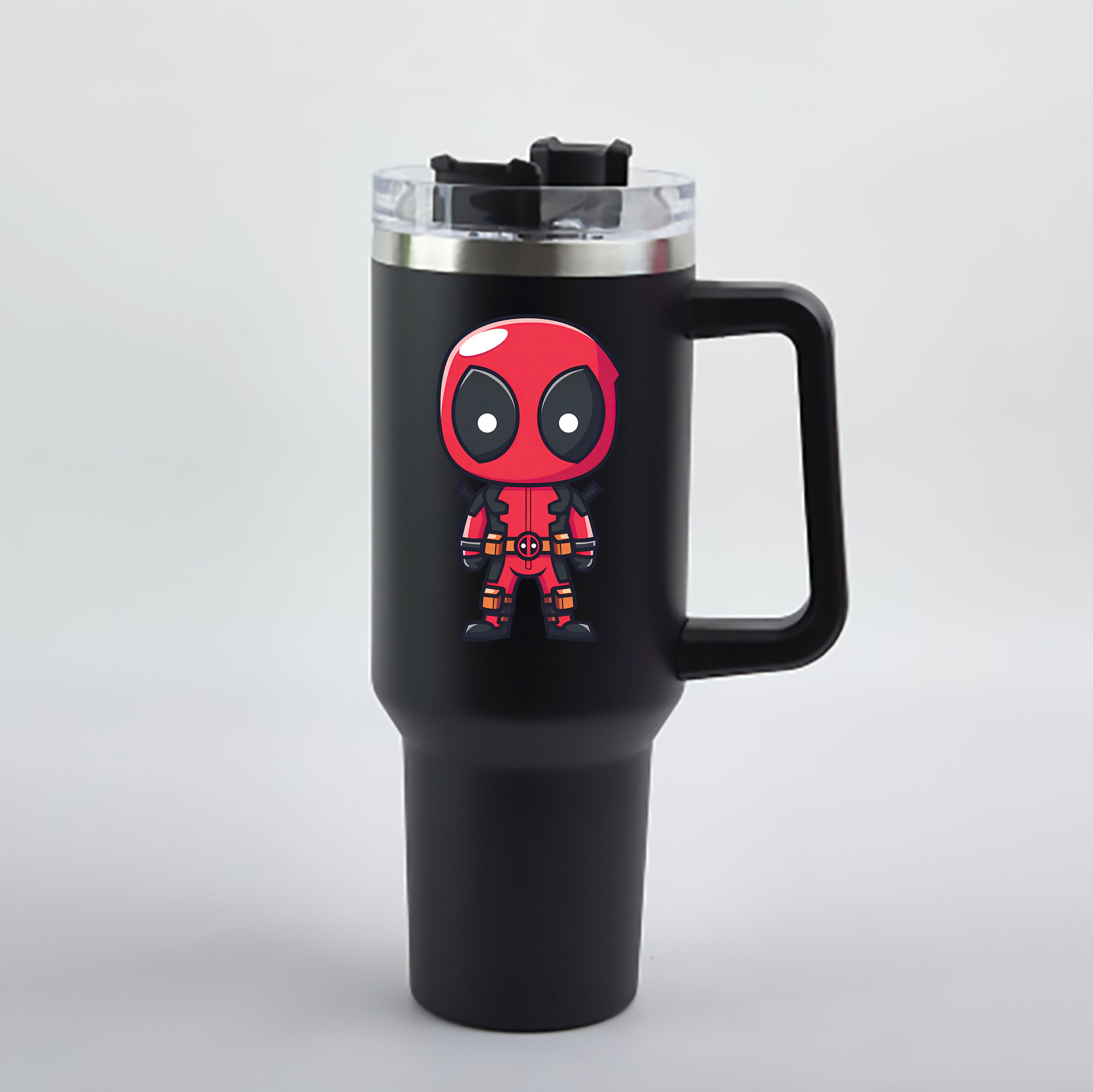 （画像用） Deadpool デッドプール 1200mL車用タンブラー - クリスタルステッカー（プラスチックストロー付き）
