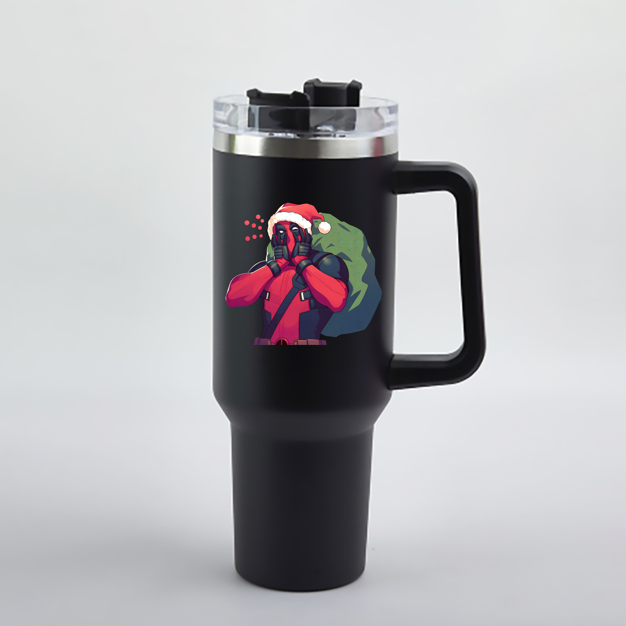 （画像用） Deadpool デッドプール 1200mL車用タンブラー - クリスタルステッカー（プラスチックストロー付き）