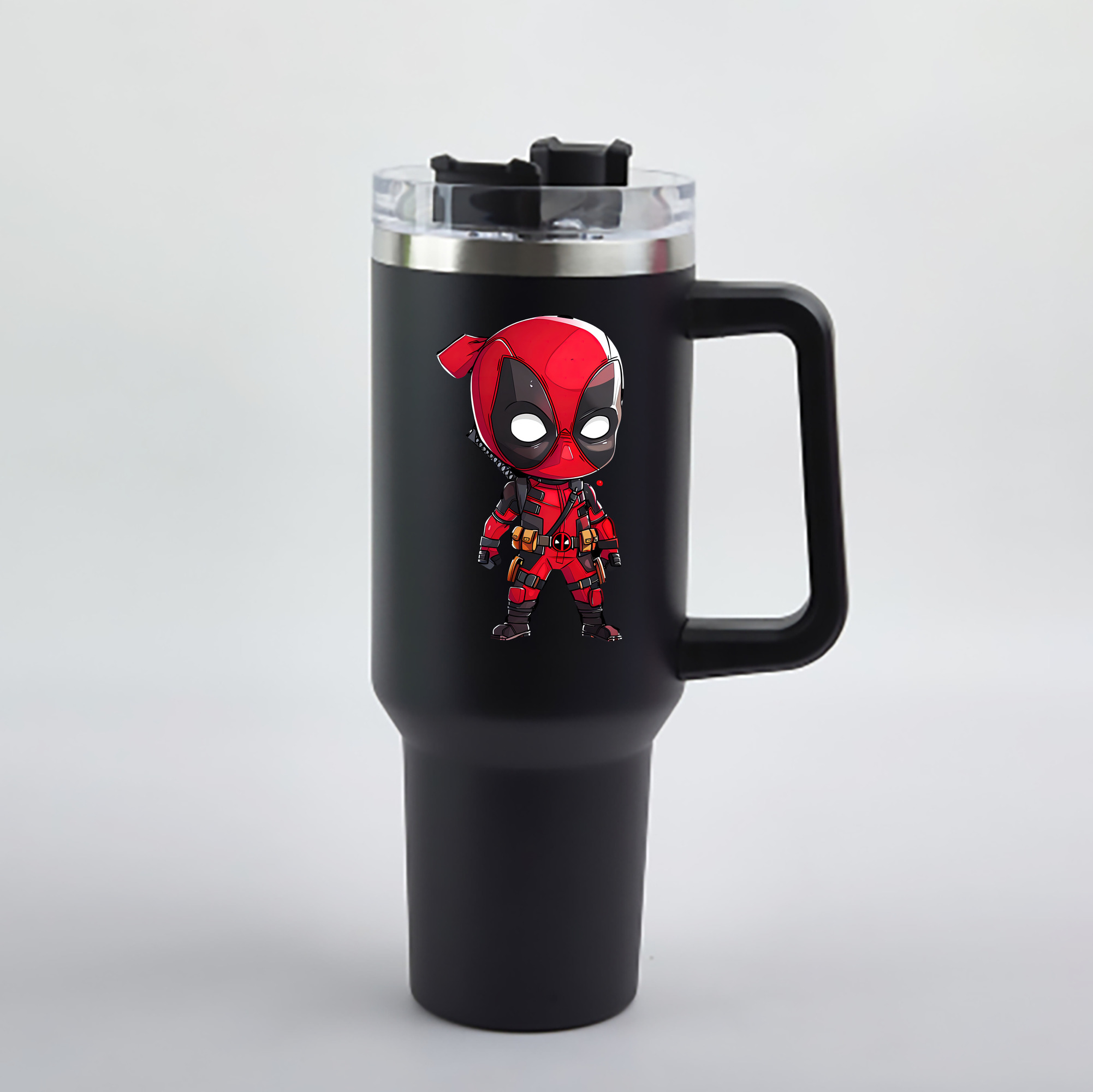 （画像用） Deadpool デッドプール 1200mL車用タンブラー - クリスタルステッカー（プラスチックストロー付き）