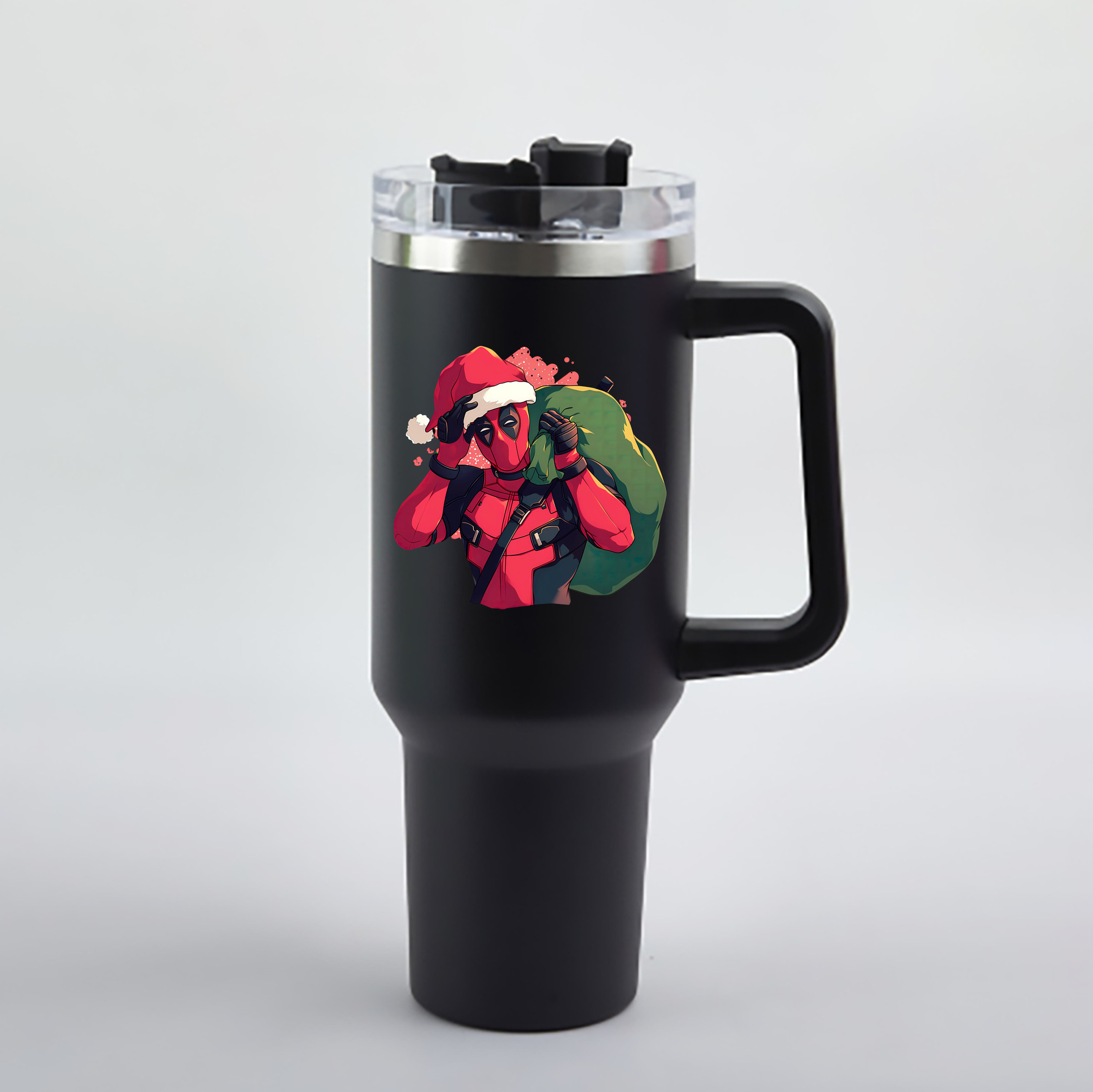 （画像用） Deadpool デッドプール 1200mL車用タンブラー - クリスタルステッカー（プラスチックストロー付き）