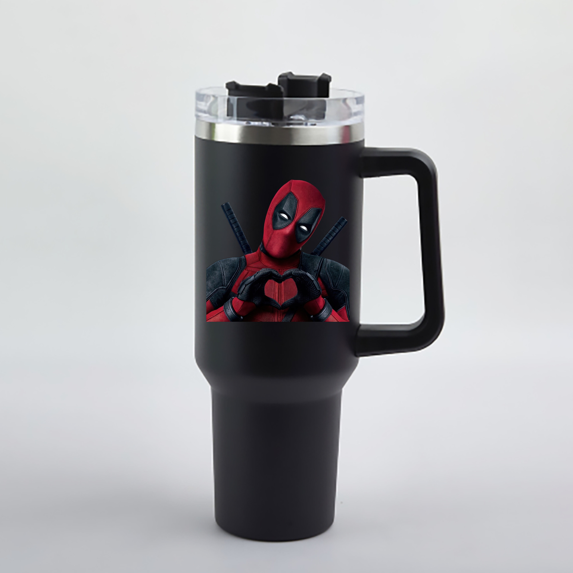 （画像用） Deadpool デッドプール 1200mL車用タンブラー - クリスタルステッカー（プラスチックストロー付き）