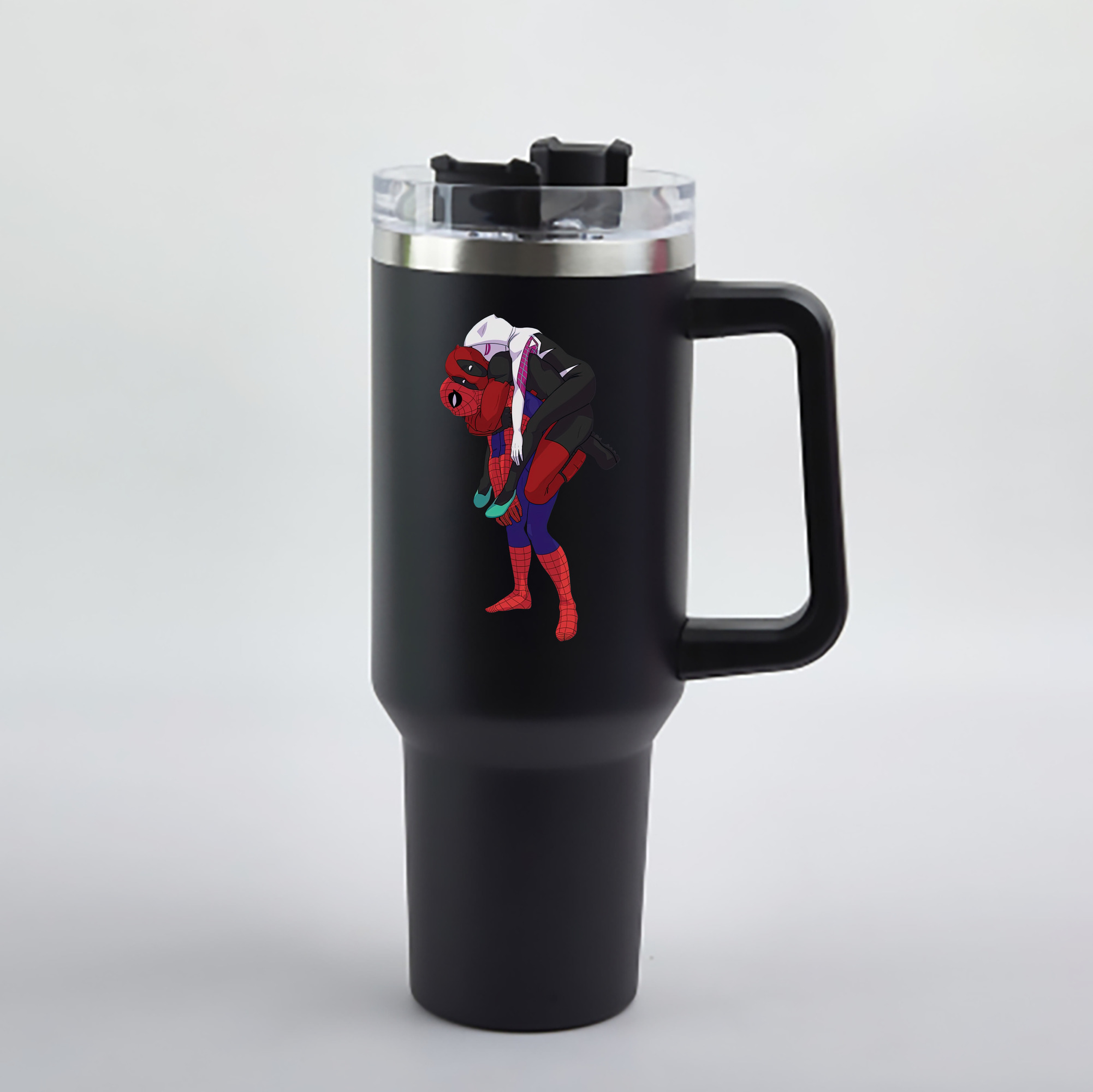（画像用） Deadpool デッドプール 1200mL車用タンブラー - クリスタルステッカー（プラスチックストロー付き）