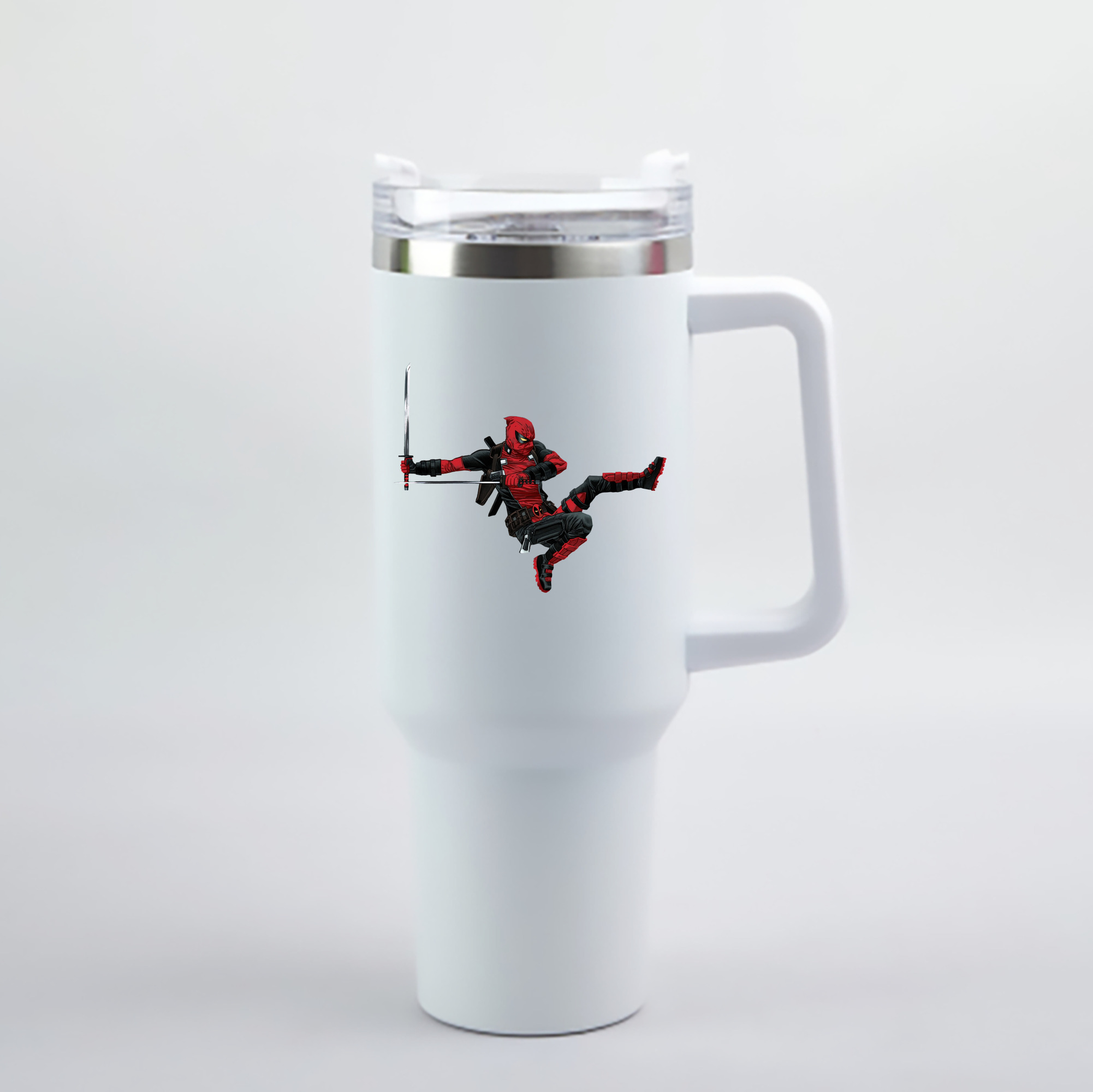 （画像用） Deadpool デッドプール 1200mL車用タンブラー - クリスタルステッカー（プラスチックストロー付き）