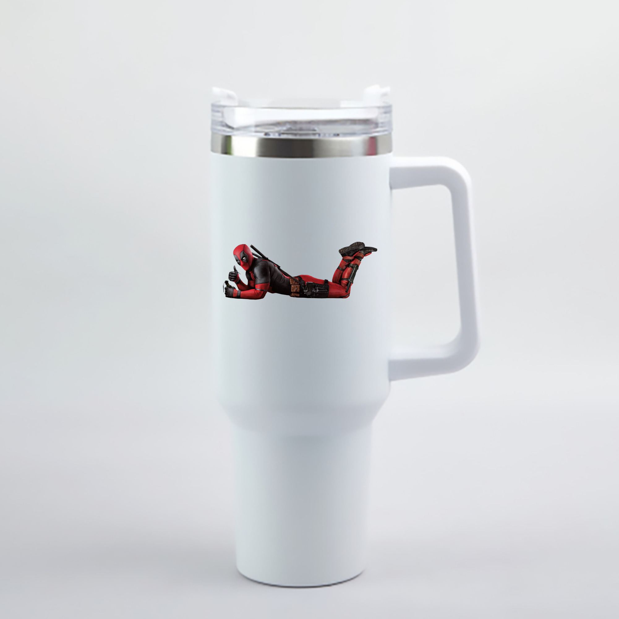 （画像用） Deadpool デッドプール 1200mL車用タンブラー - クリスタルステッカー（プラスチックストロー付き）