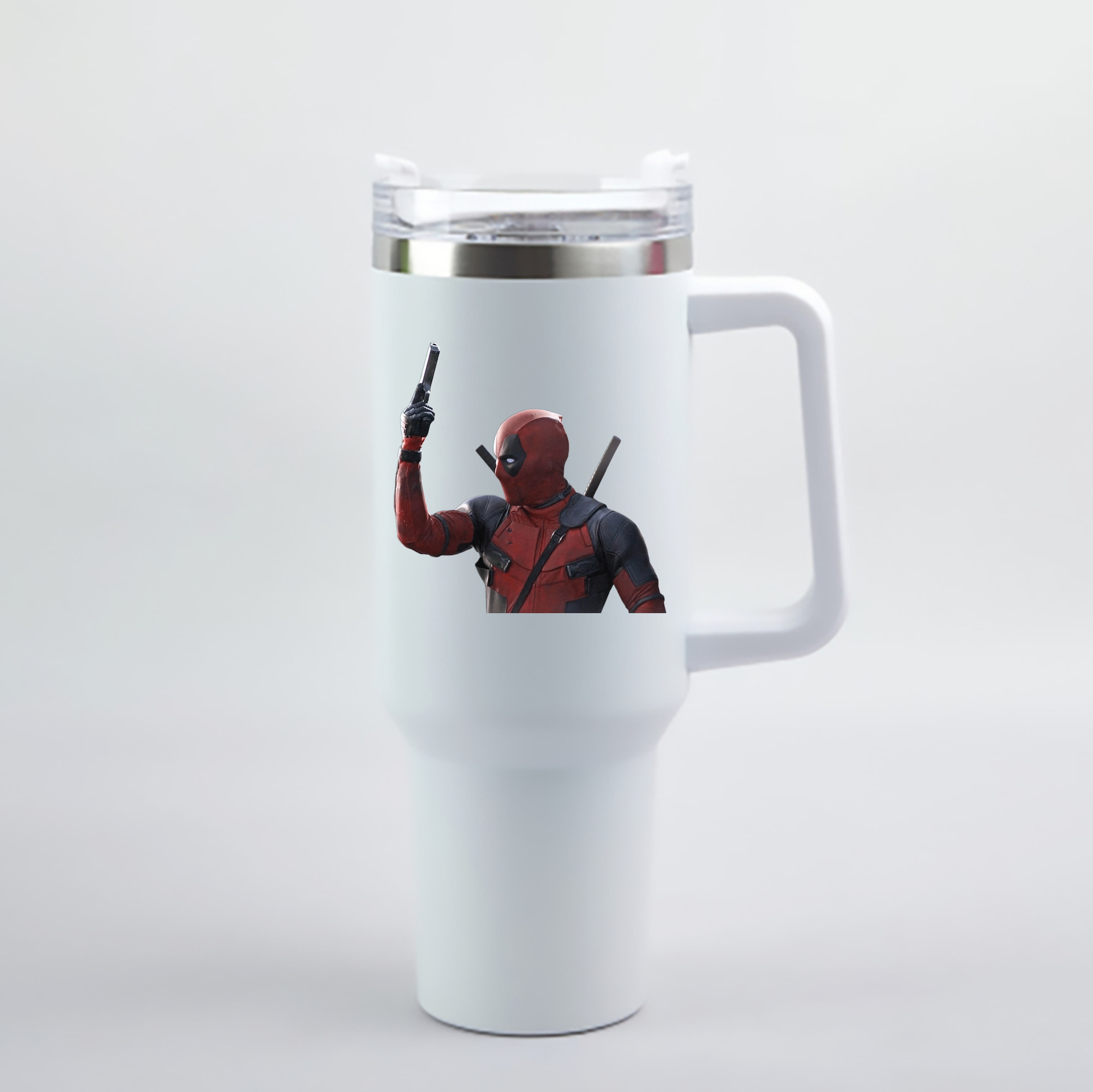 （画像用） Deadpool デッドプール 1200mL車用タンブラー - クリスタルステッカー（プラスチックストロー付き）