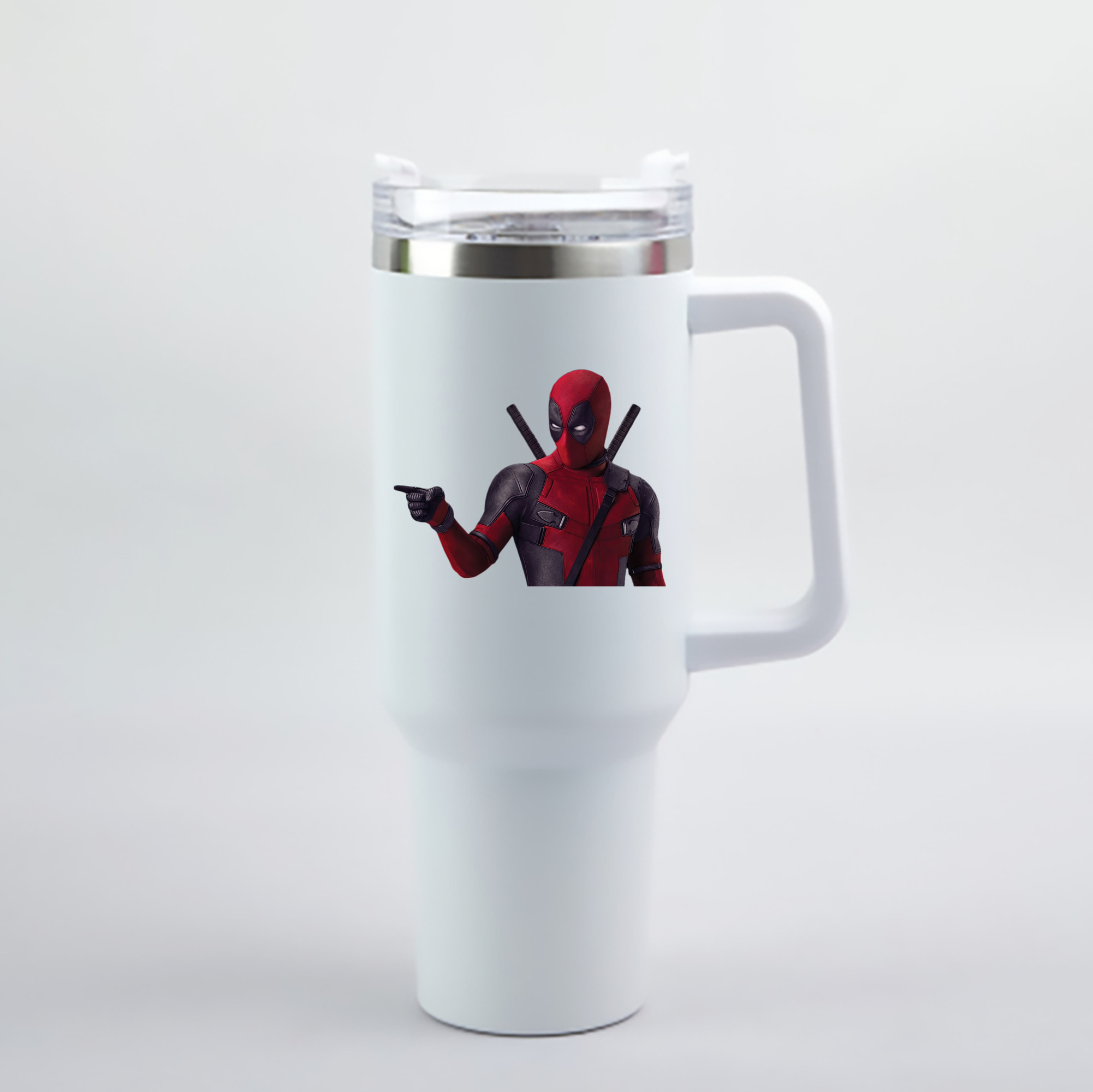 （画像用） Deadpool デッドプール 1200mL車用タンブラー - クリスタルステッカー（プラスチックストロー付き）
