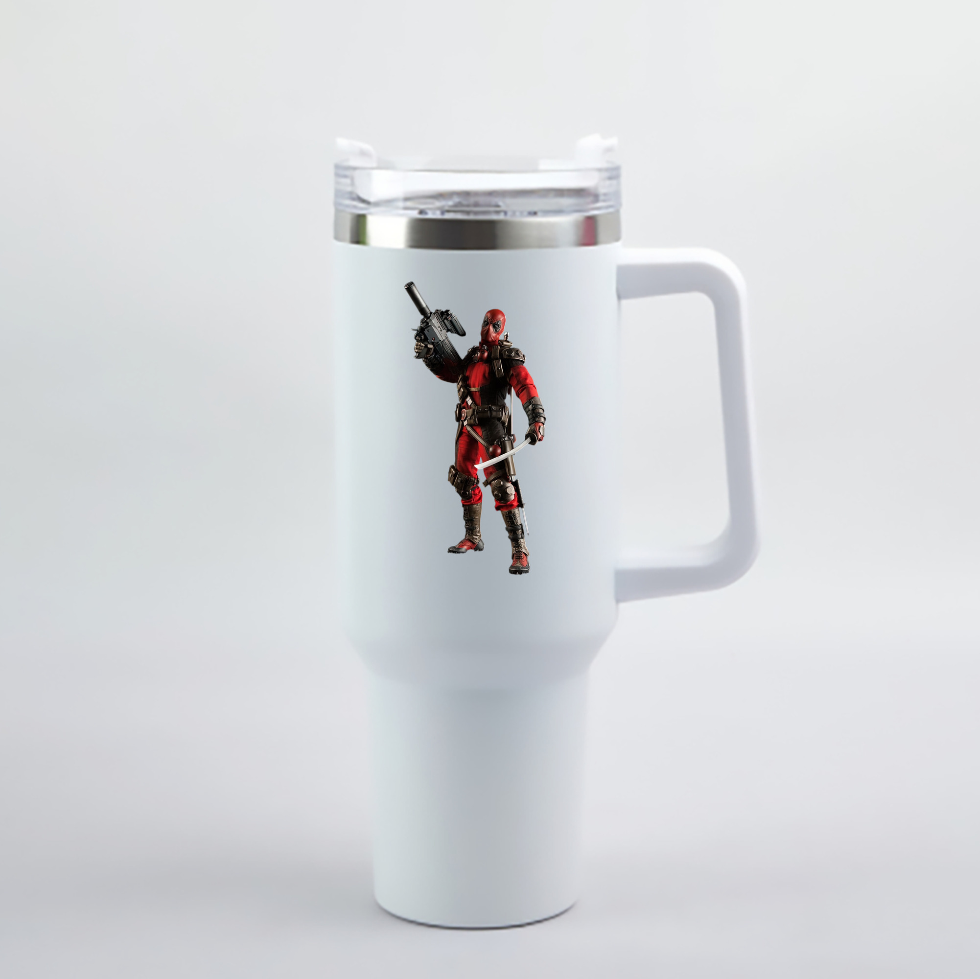 （画像用） Deadpool デッドプール 1200mL車用タンブラー - クリスタルステッカー（プラスチックストロー付き）