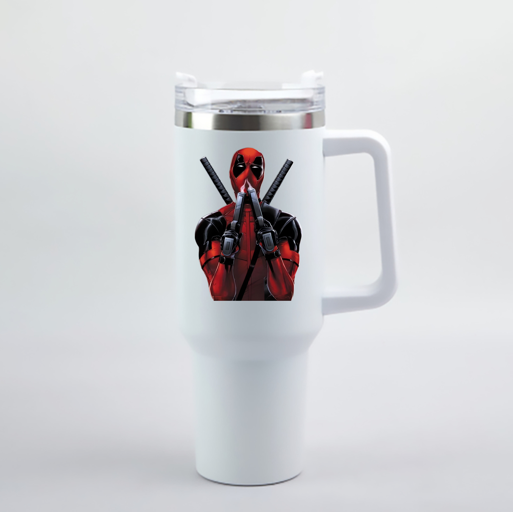（画像用） Deadpool デッドプール 1200mL車用タンブラー - クリスタルステッカー（プラスチックストロー付き）