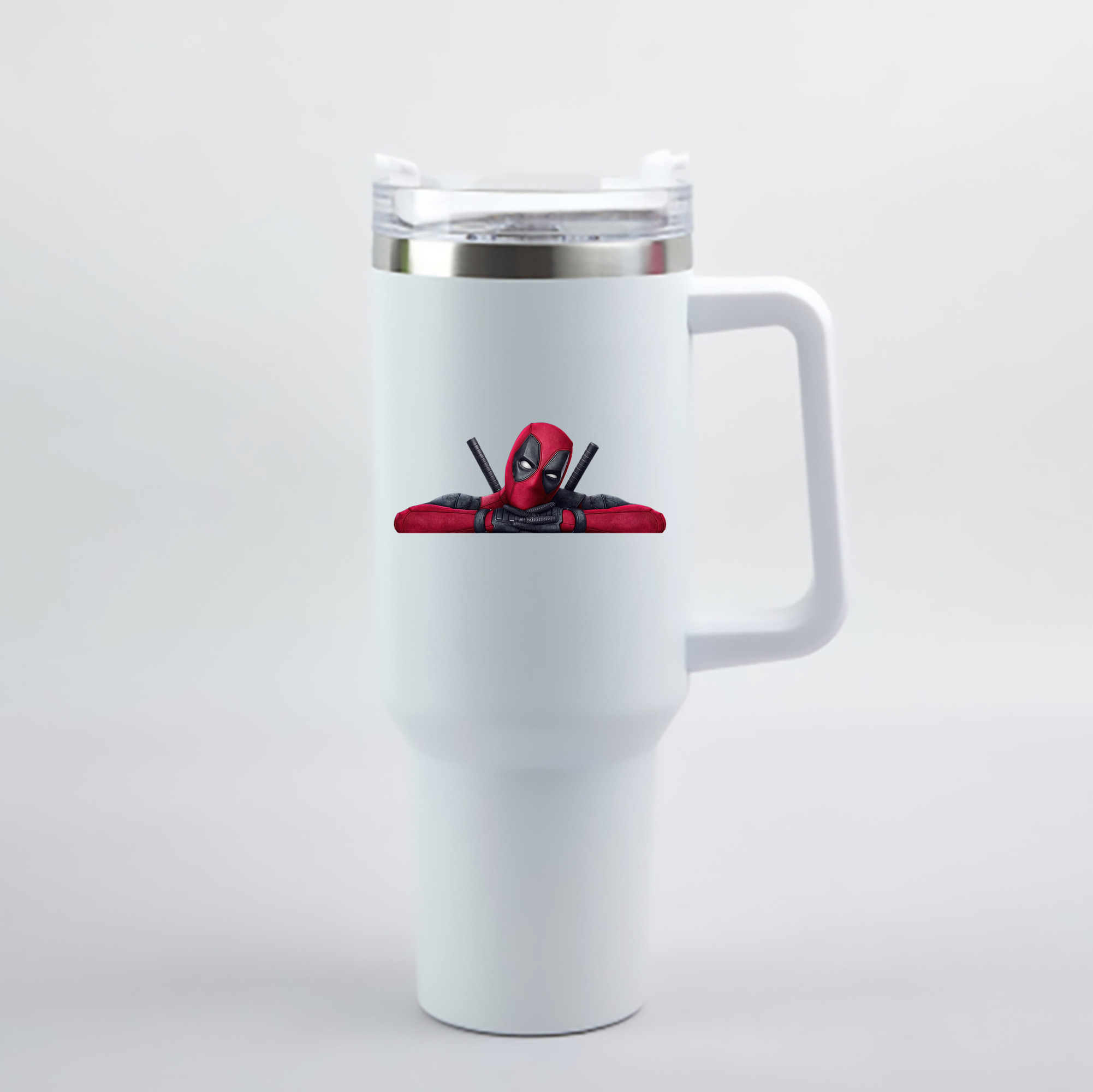（画像用） Deadpool デッドプール 1200mL車用タンブラー - クリスタルステッカー（プラスチックストロー付き）