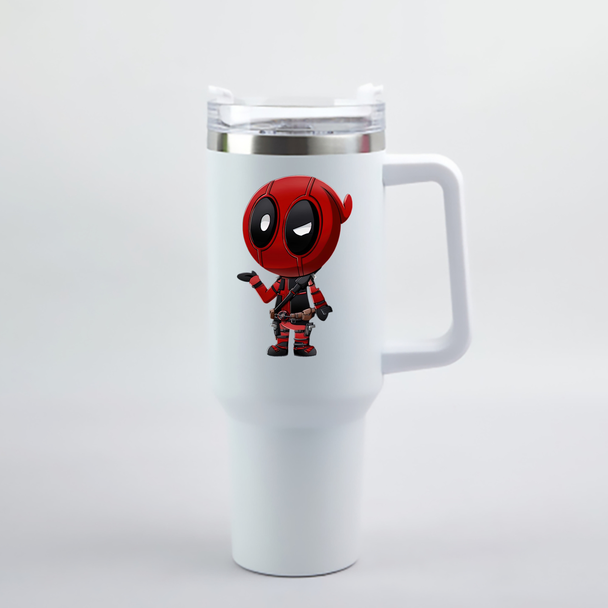 （画像用） Deadpool デッドプール 1200mL車用タンブラー - クリスタルステッカー（プラスチックストロー付き）