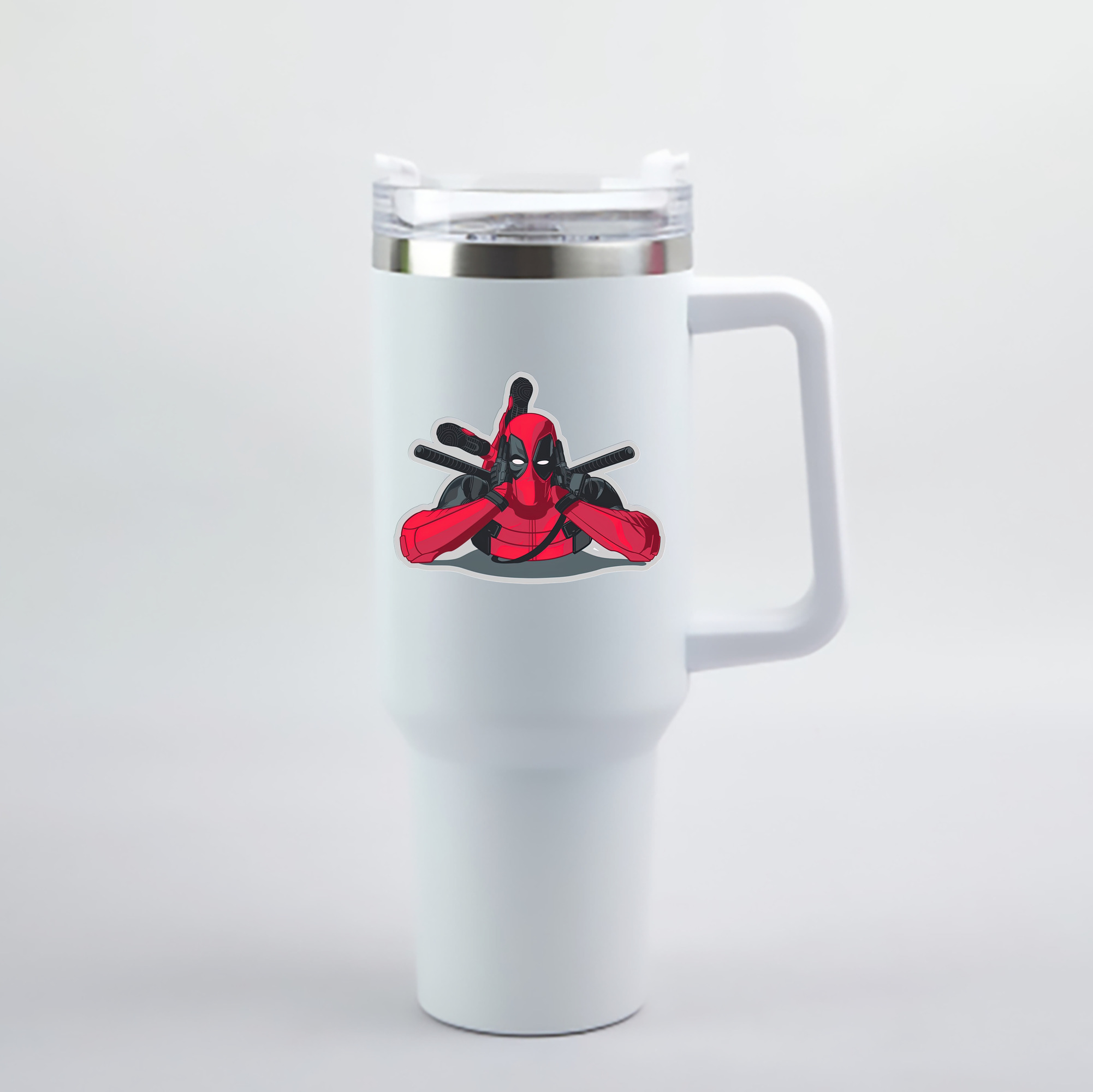 （画像用） Deadpool デッドプール 1200mL車用タンブラー - クリスタルステッカー（プラスチックストロー付き）
